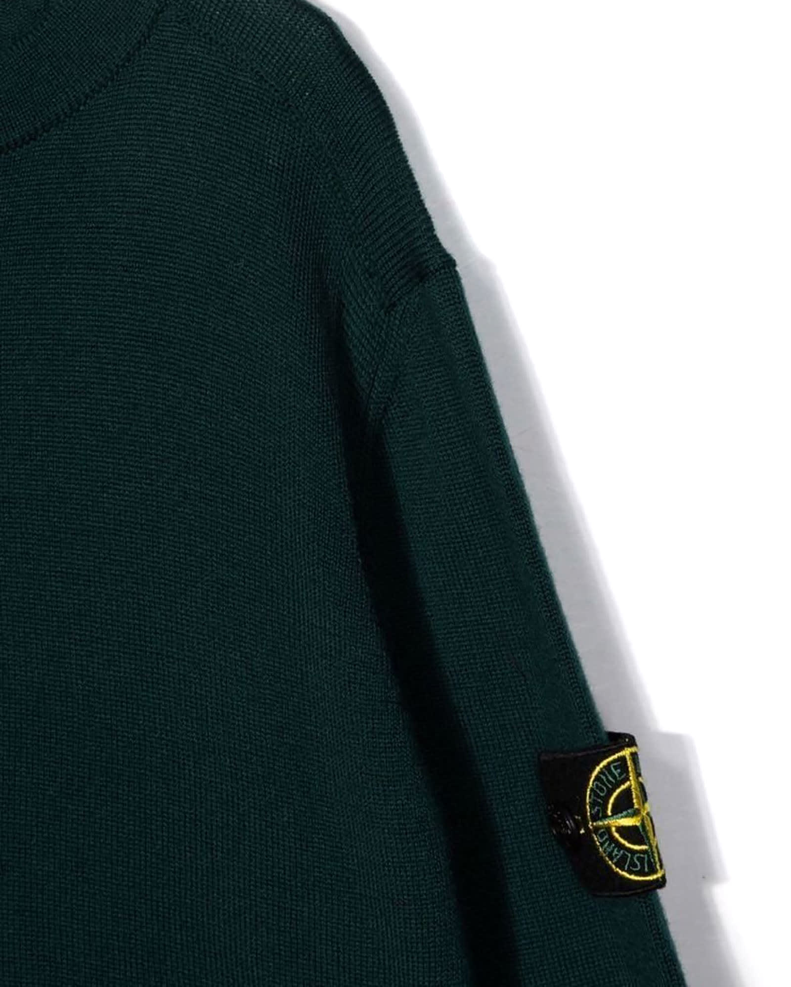 Shop Stone Island Green Wool Jumper In Verde