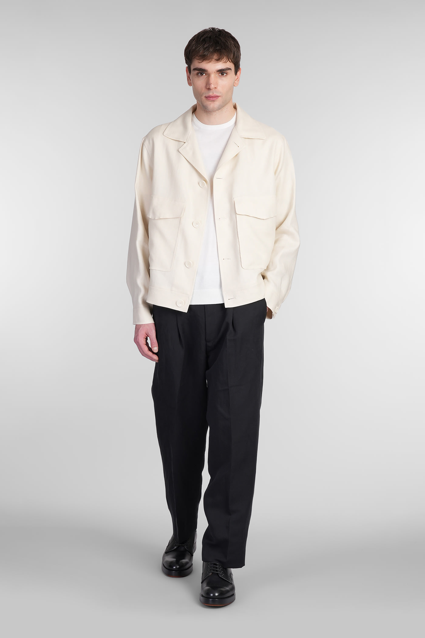 Tagliatore Amir Casual Jacket In Beige Linen In Beige