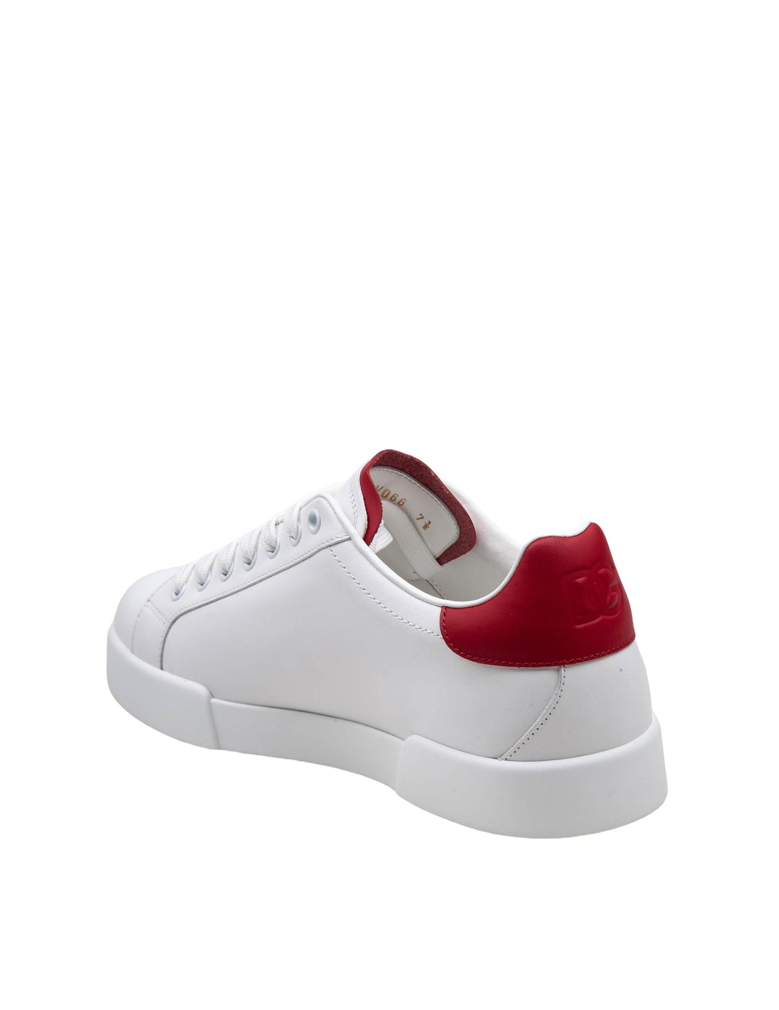 Shop Dolce & Gabbana Portofino Light Sneakers In White And Red Leather In White/red