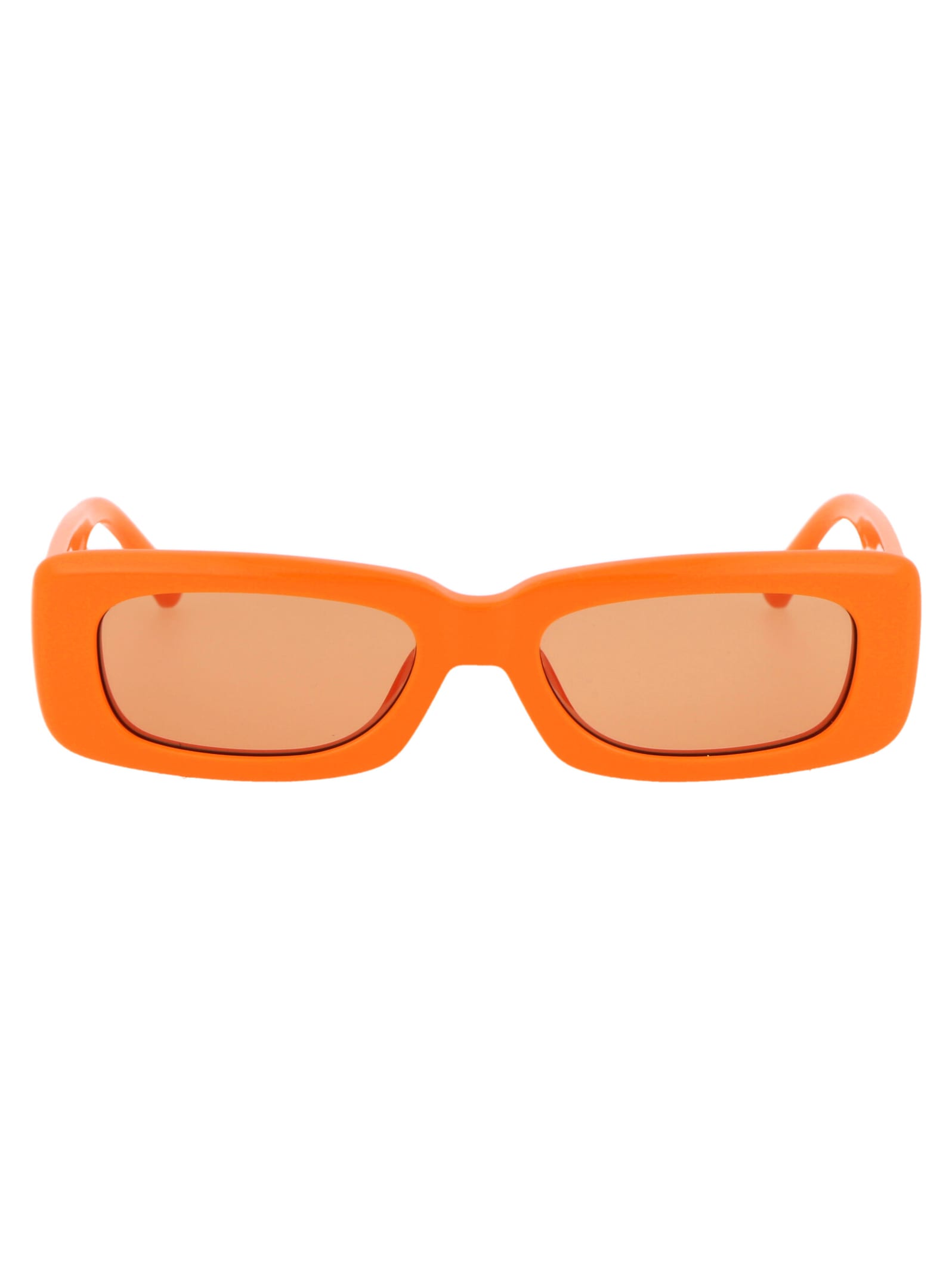 Shop Attico Mini Marfa Sunglasses In Orange/silver/orange