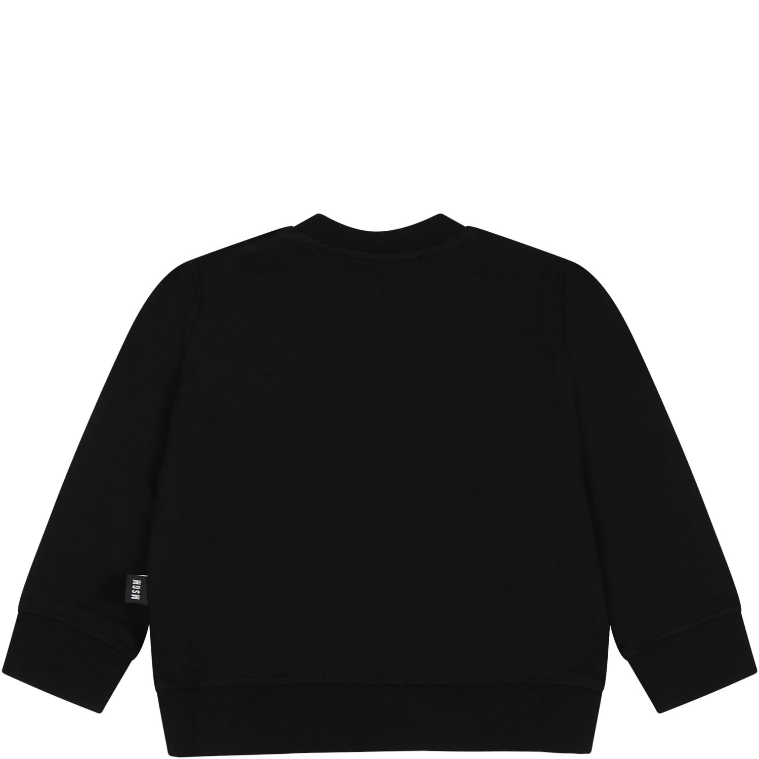 Shop Msgm Black Sweatshirt Fo Baby Girl With Logo
