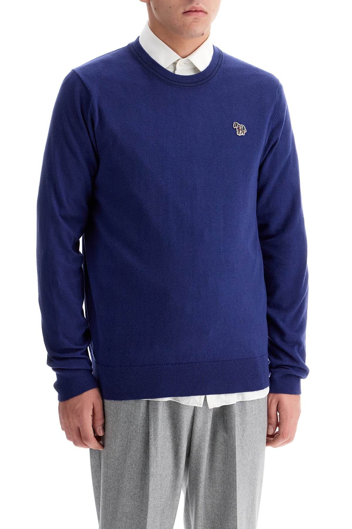 Shop Ps By Paul Smith Cotton And Wool Blend Pullover Sweater In Indigo (blue)