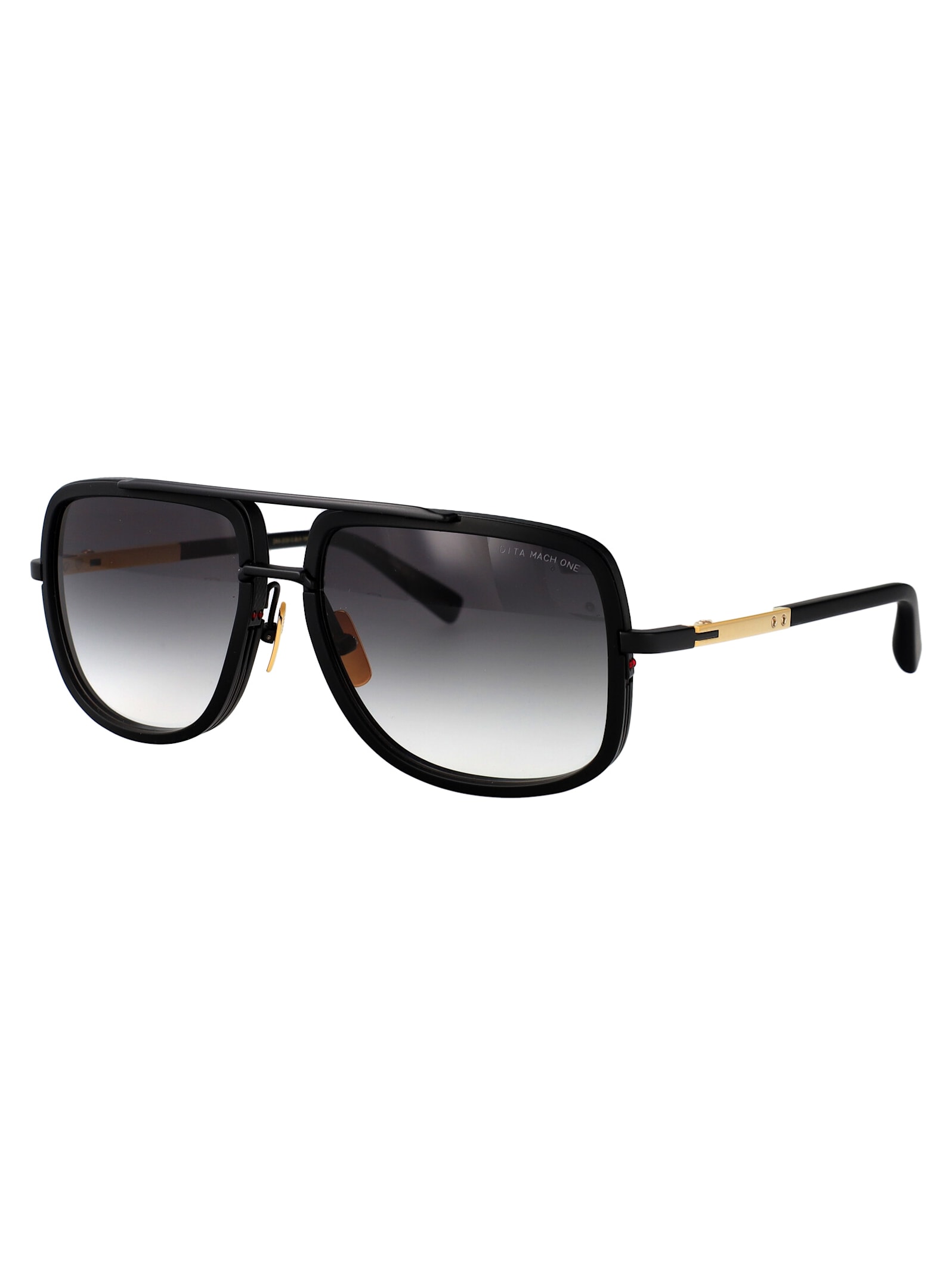 Dita Mach-one Sunglasses In Matte Black-matte Black Frontend Piece-18k Temples Wdark Grey To Clear