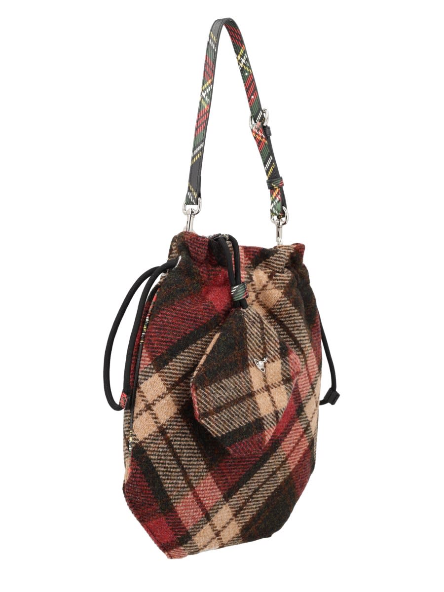Vivienne Westwood Tartan-pattern Drawstring Clutch Bag In Multi