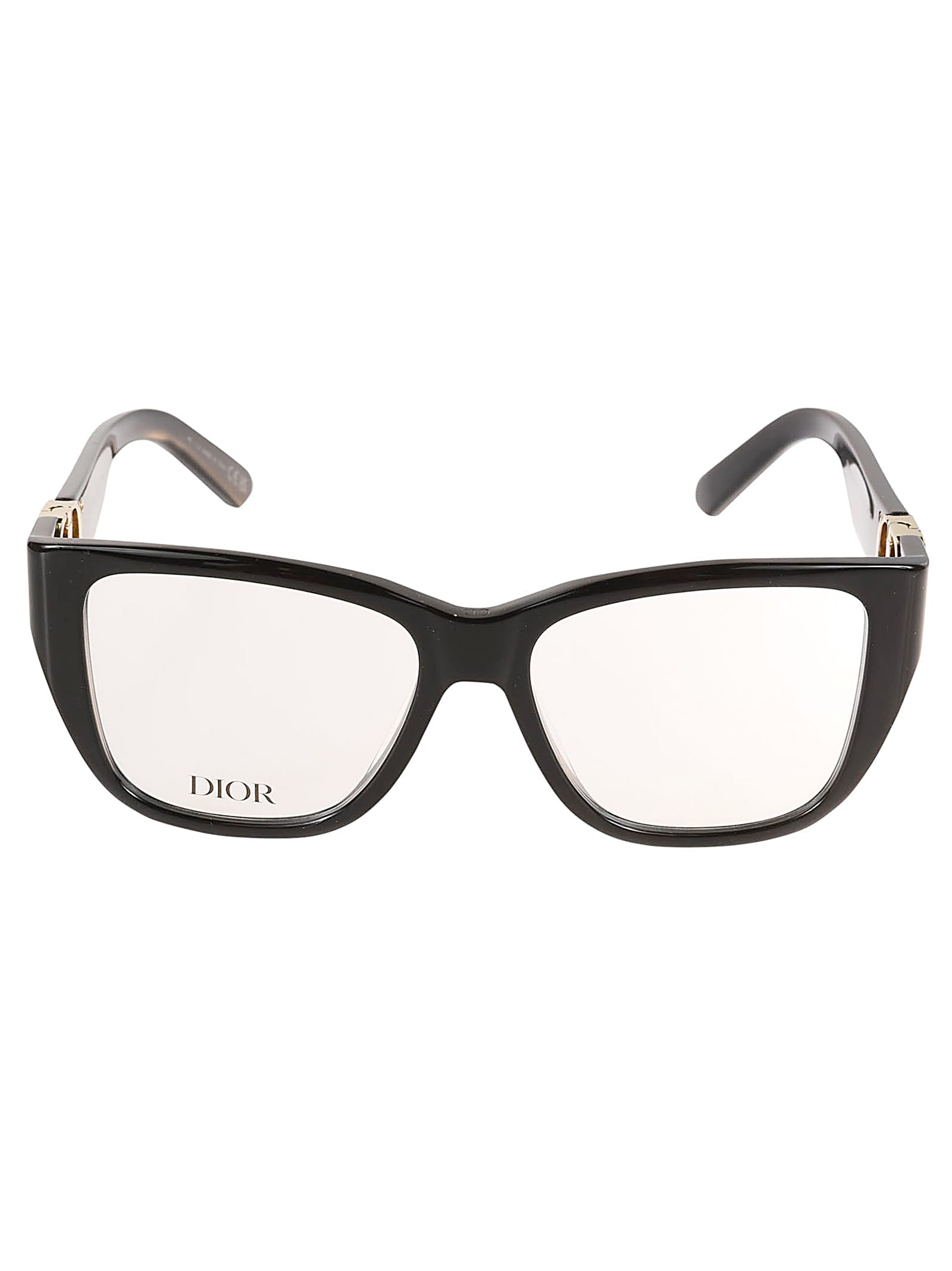 Dior Square Frame Metal Hinges Glasses In 001 - Black