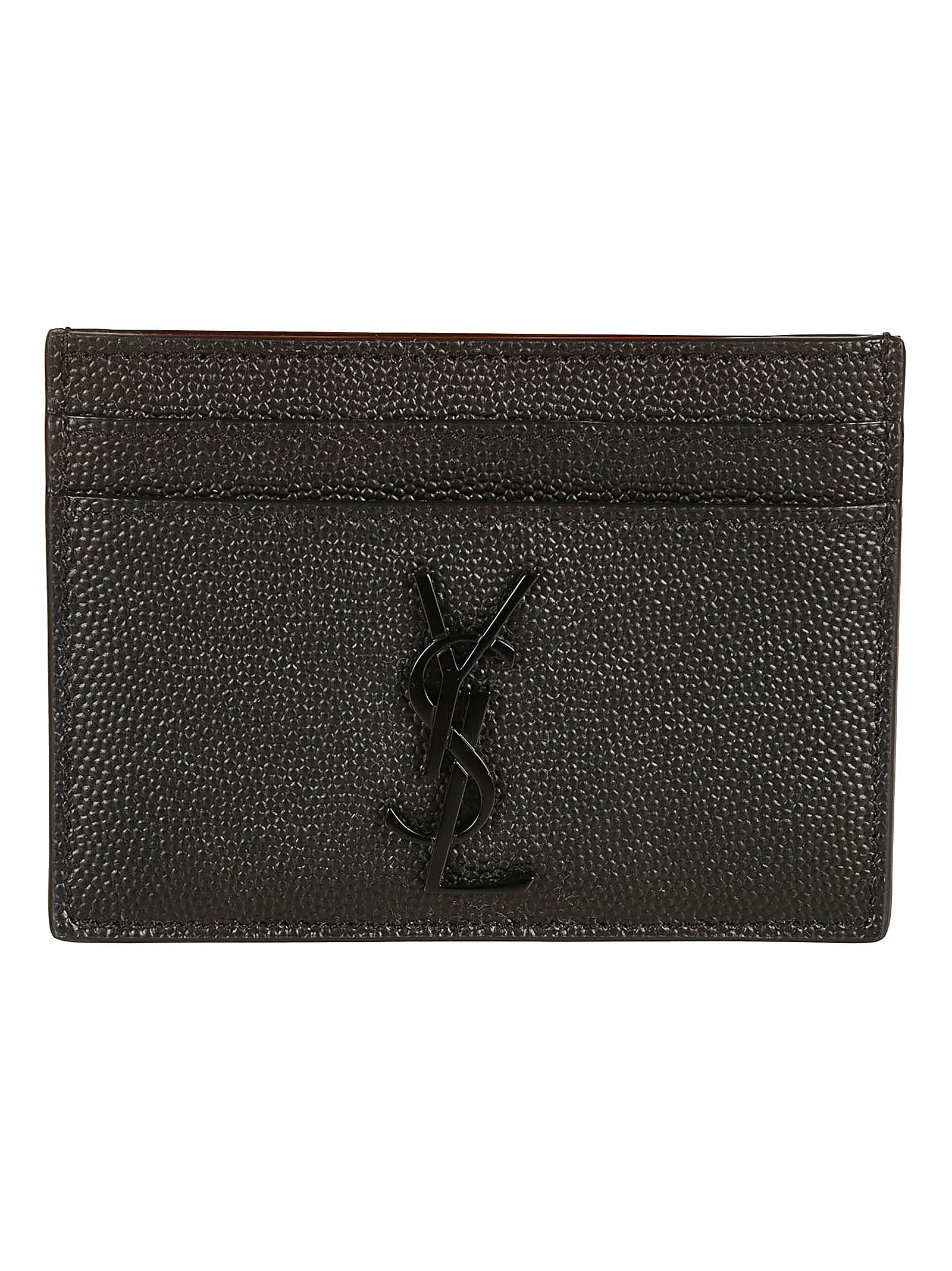 Shop Saint Laurent Initials Logo Card Holder In Black