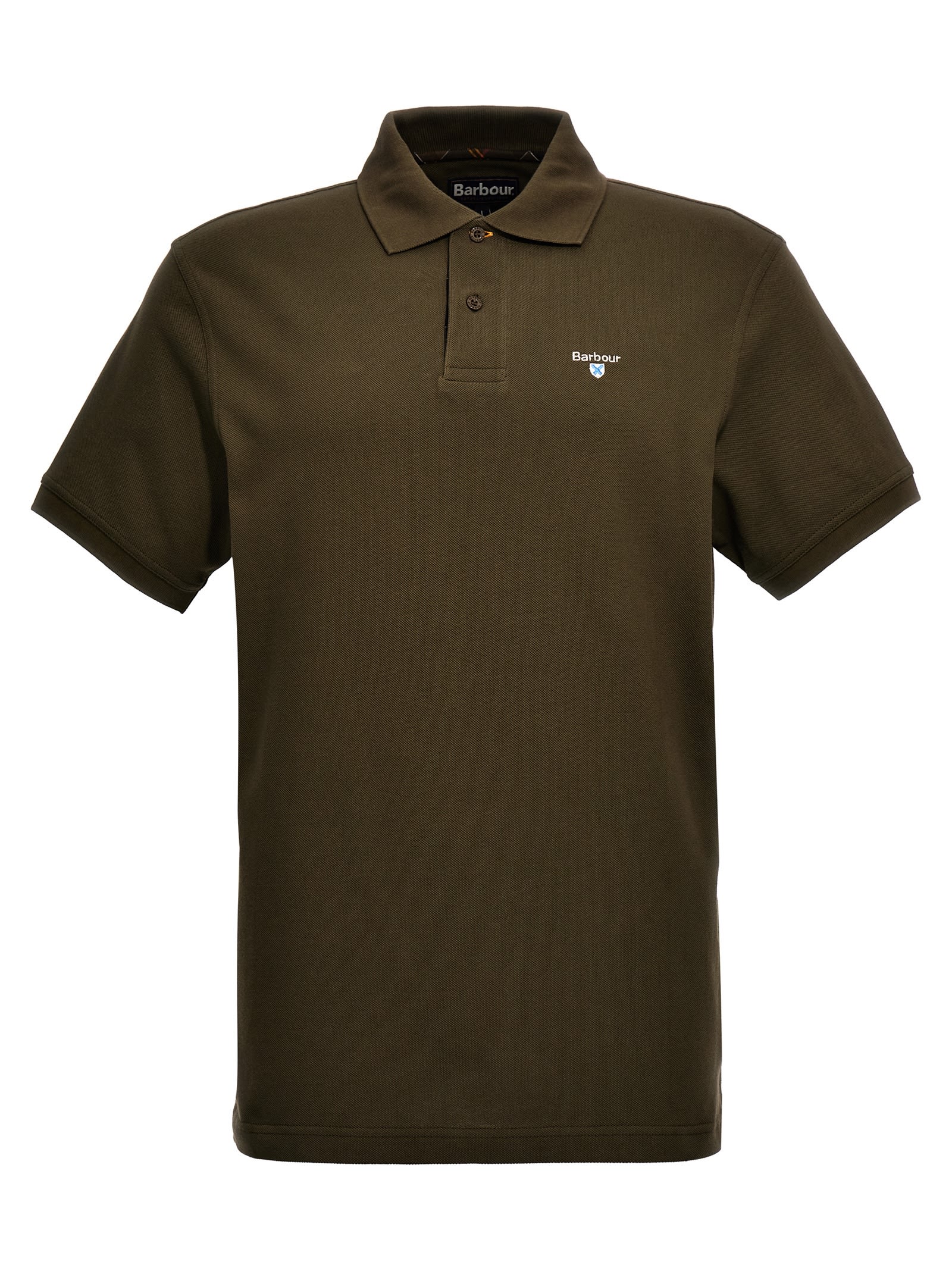 Shop Barbour Logo Embroidery Polo Shirt In Green