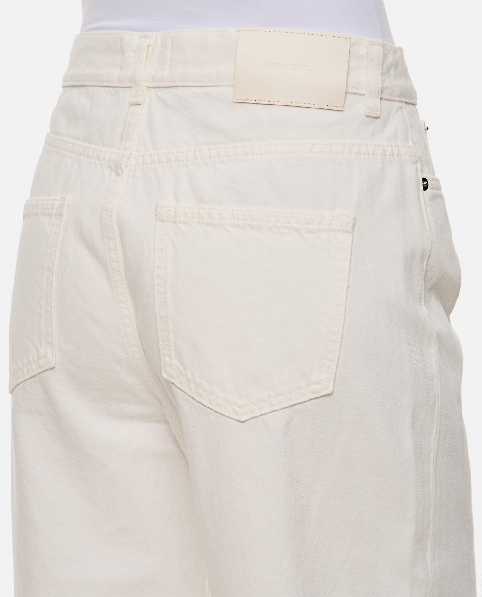 Shop Loulou Studio Denim Pants In White