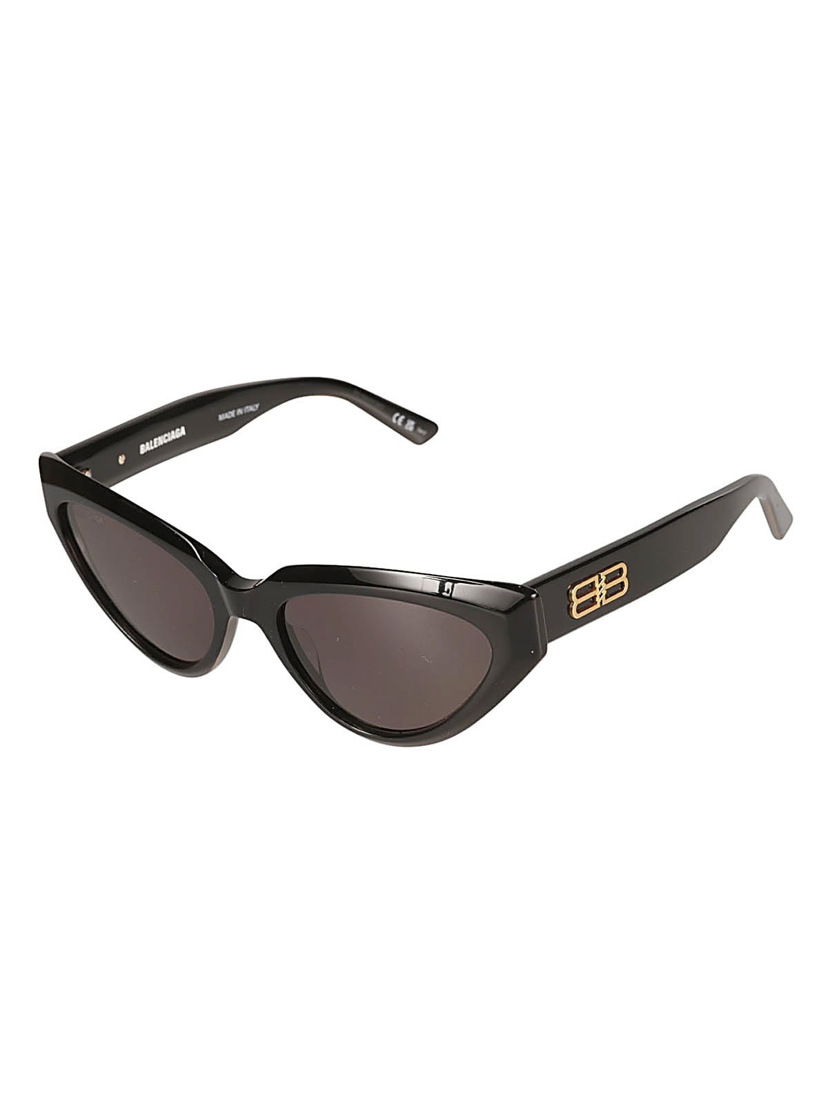 Shop Balenciaga Bb Plaque Cat Eye Frame Glasses In Black/grey