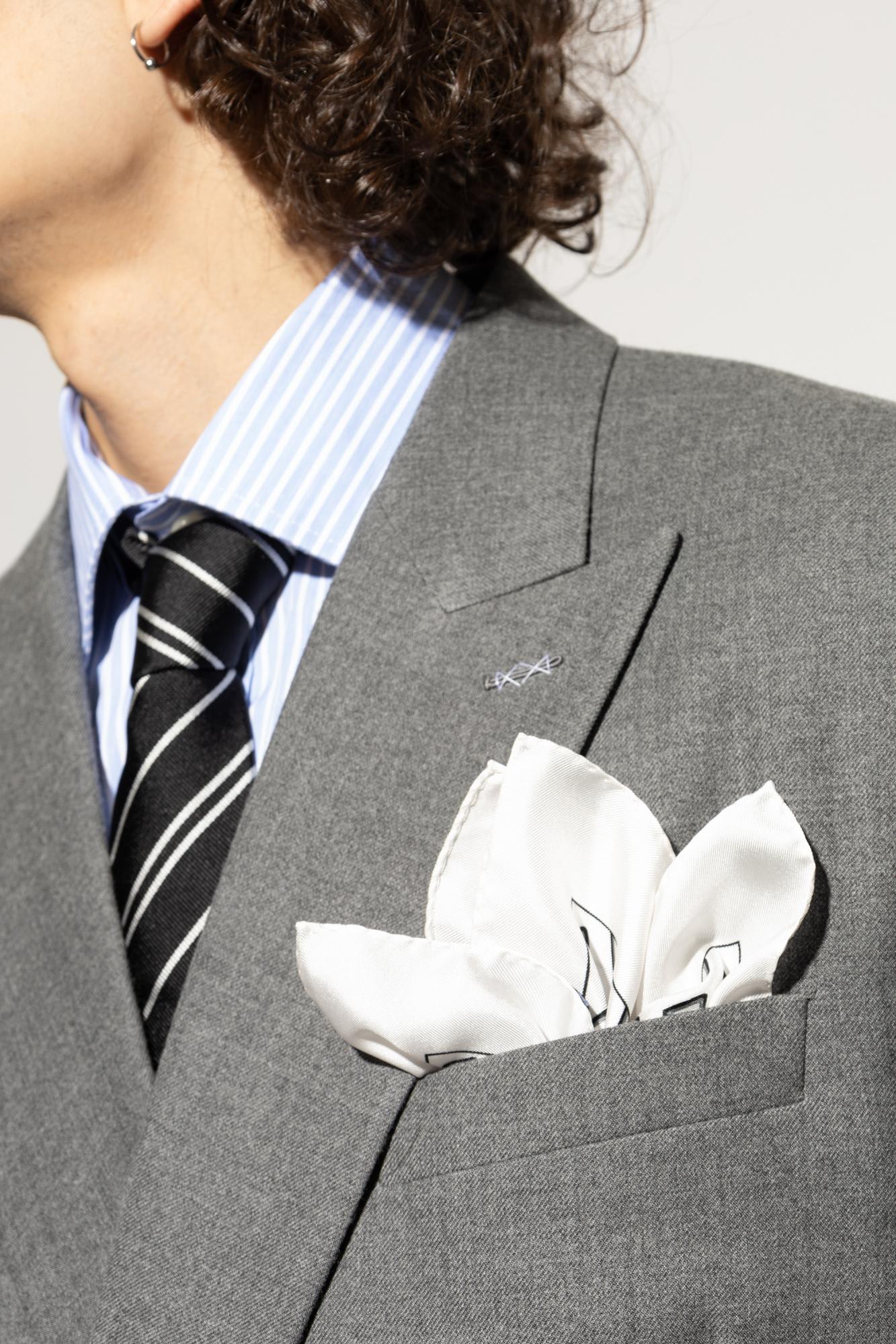 Dolce & Gabbana Geometric-pattern Silk Scarf In White