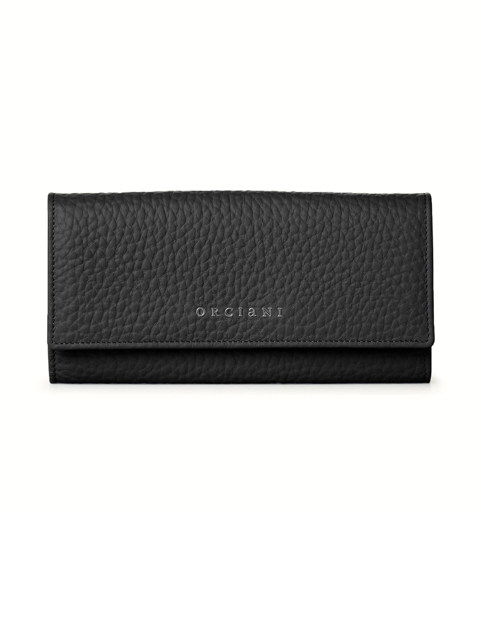 Shop Orciani Soft Leather Wallet In Black