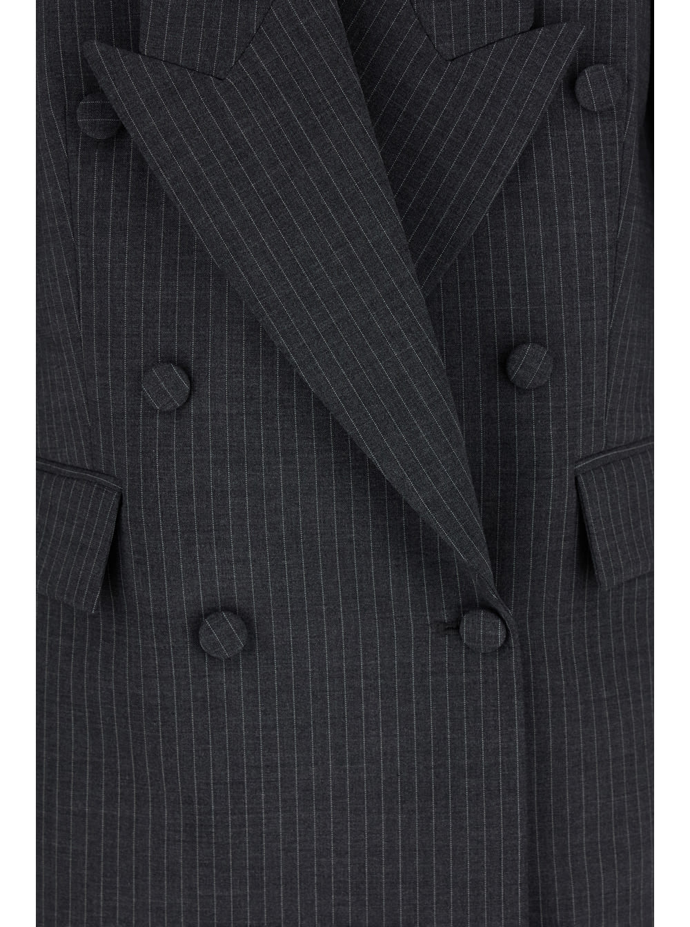 Shop Coperni Grey Pinstripes Double-breasted Jacket In Wool Woman