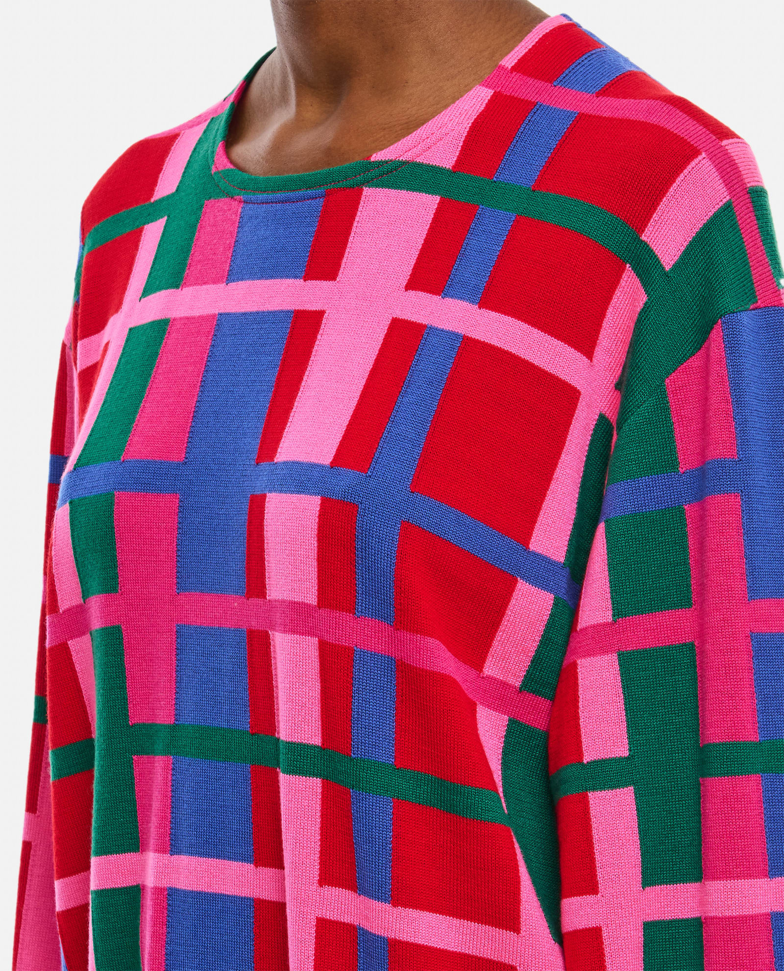 Shop Comme Des Garçons Check Patterned Sweater In Multicolour