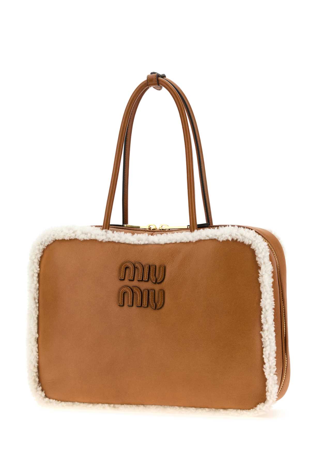 Miu Miu Camel Leather Beau Handbag