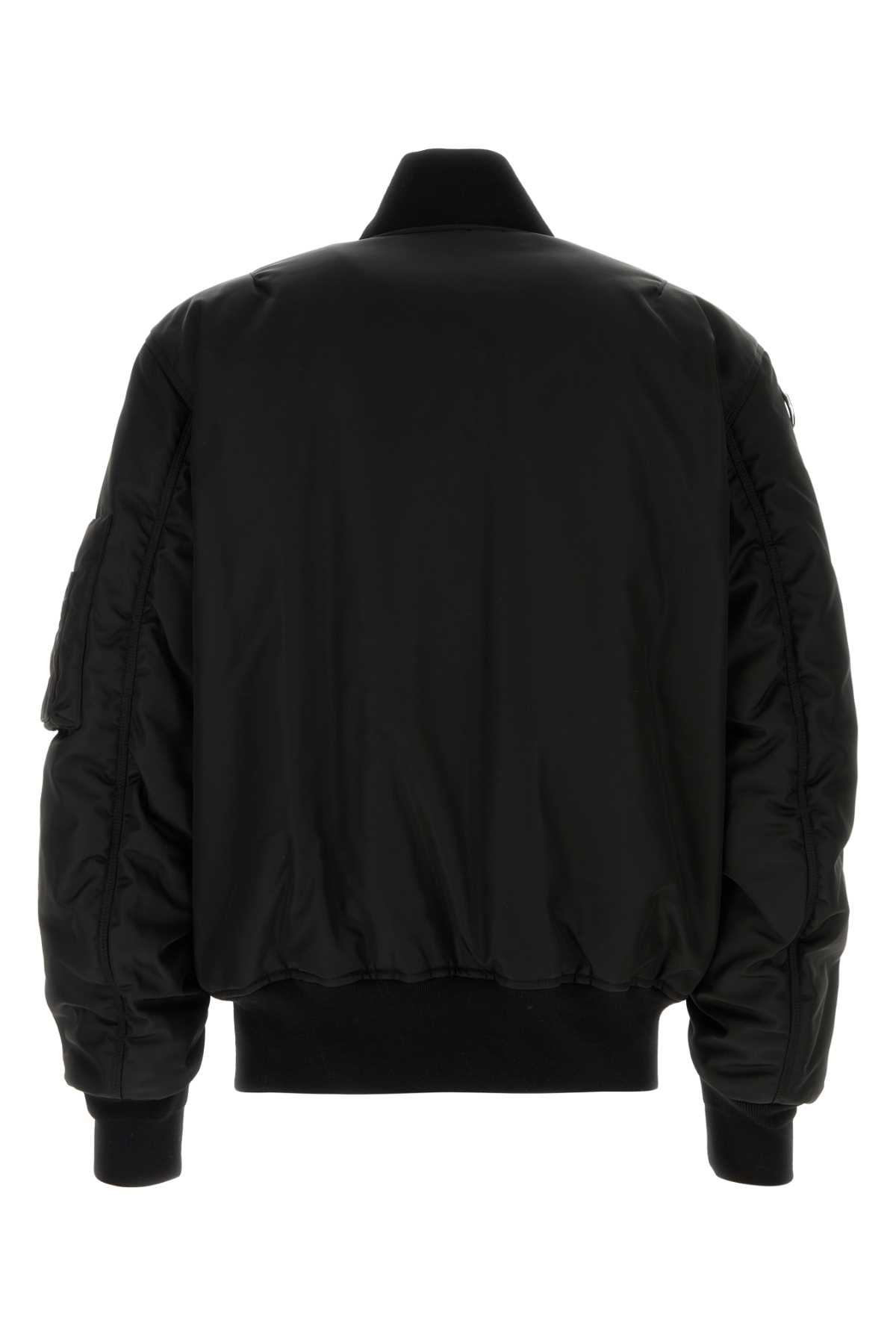 Shop Gucci Black Nylon Bomber Jacket In Blk