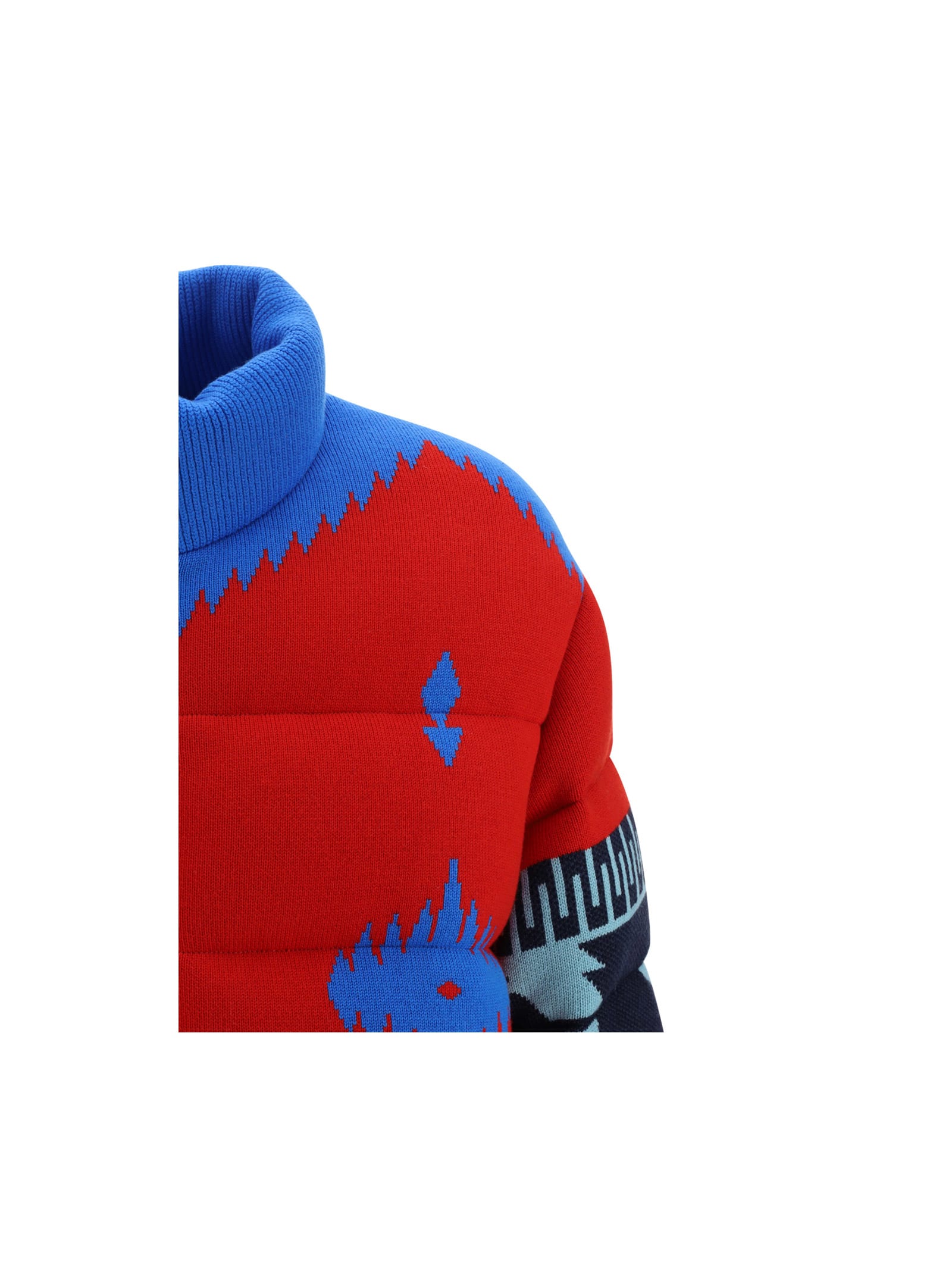 Shop Alanui Puffer Jackey In Red/blue
