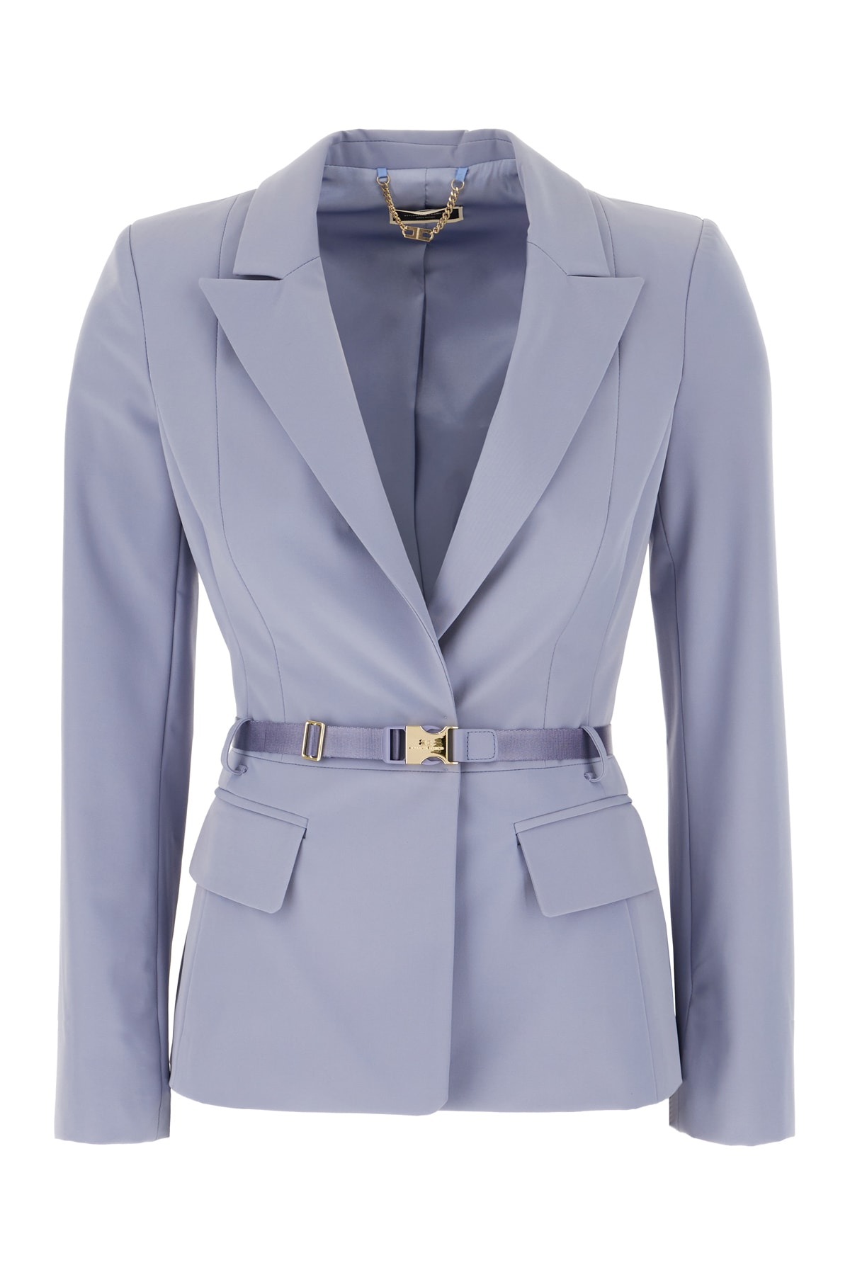 Shop Elisabetta Franchi Pastel Purple Stretch Polyester Blazer In 251