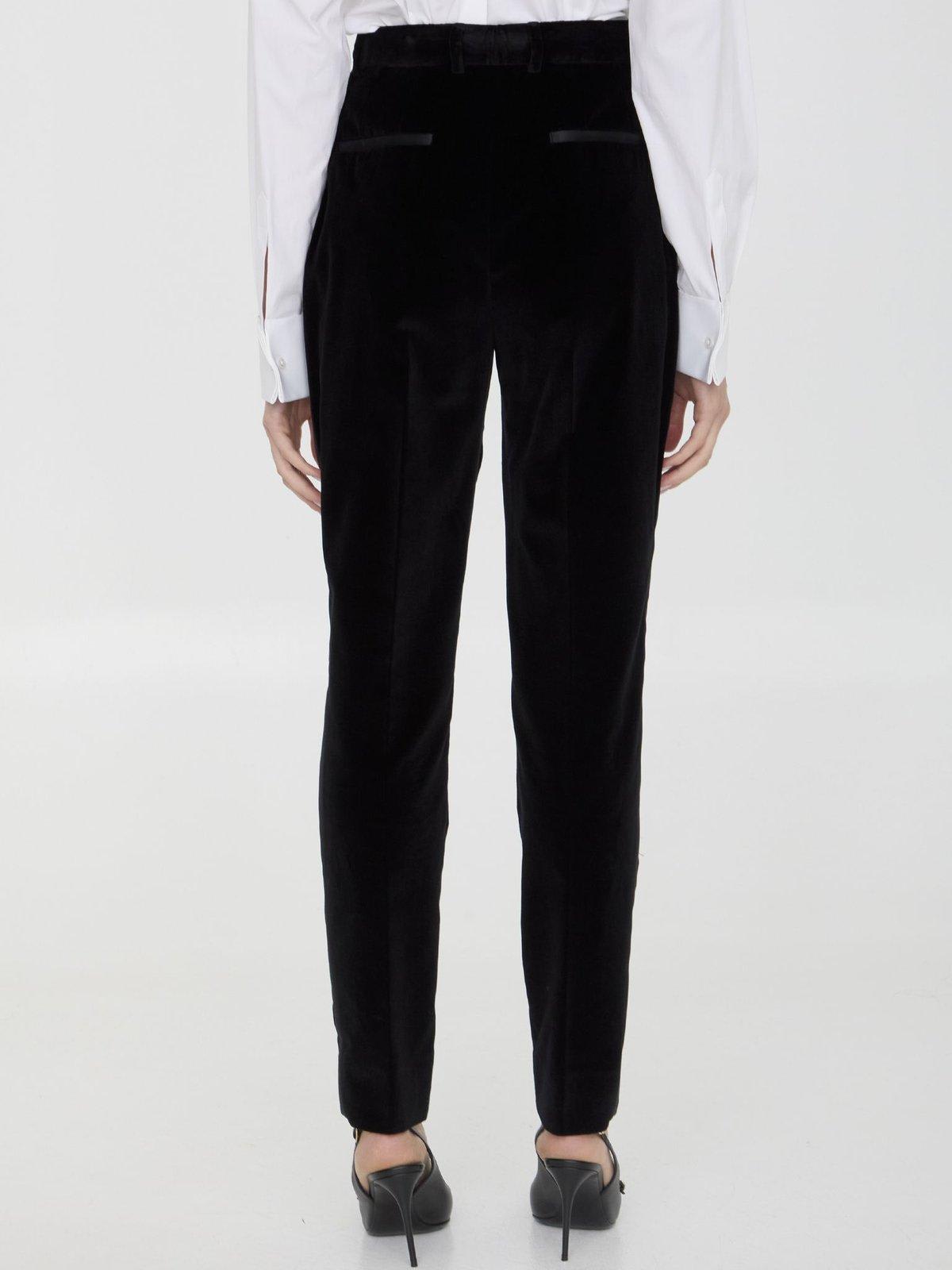 Shop Dolce & Gabbana Tailored Velvet Tuxedo Pants In Black