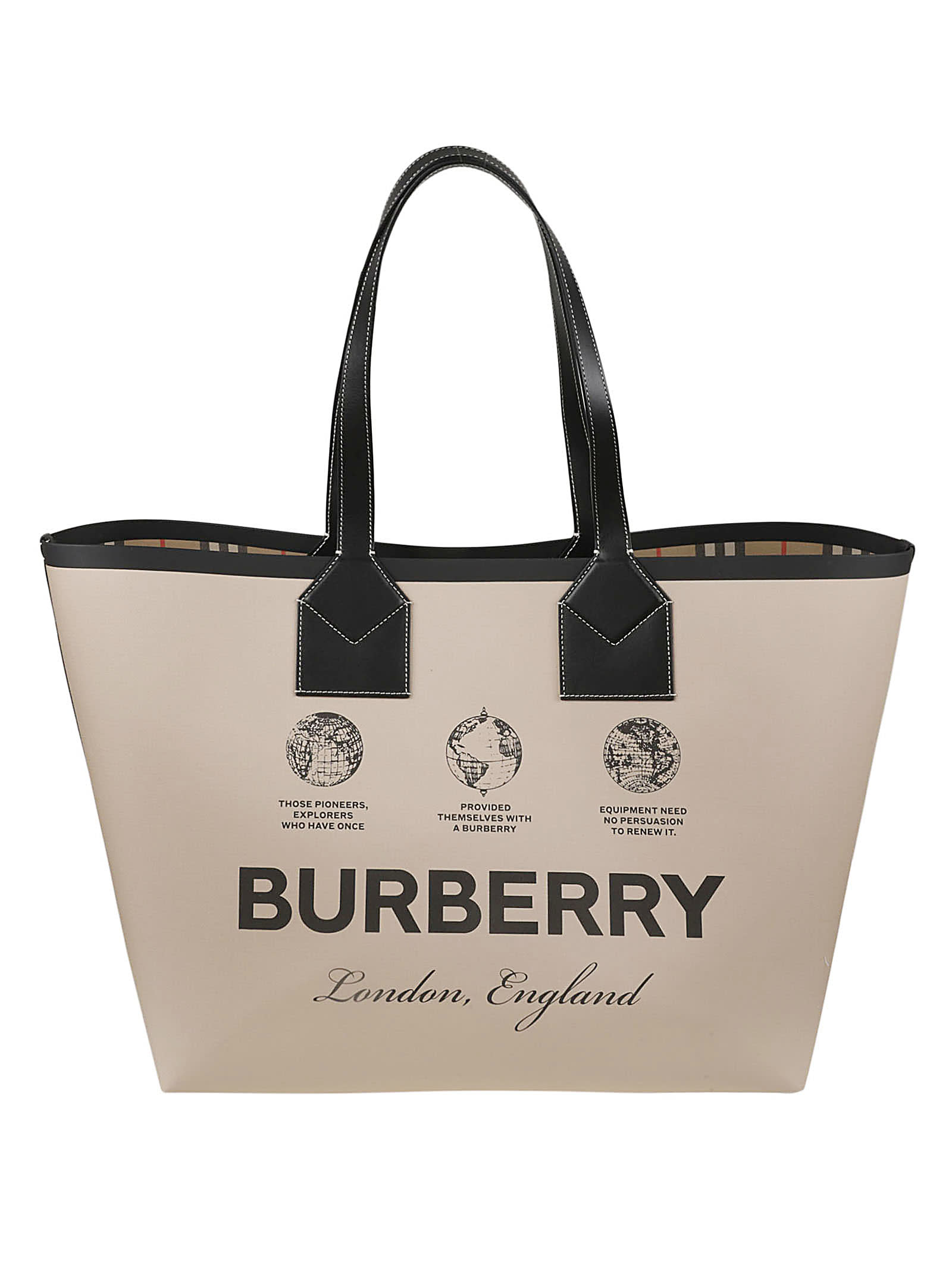 Shop Burberry Large Heritage Tote In Beige