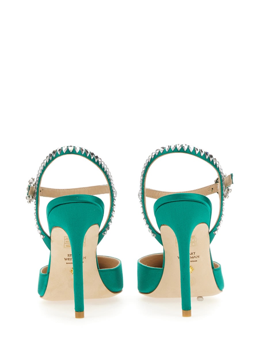 Stuart Weitzman Gemcut 100mm Ankle-strap Pumps In Green
