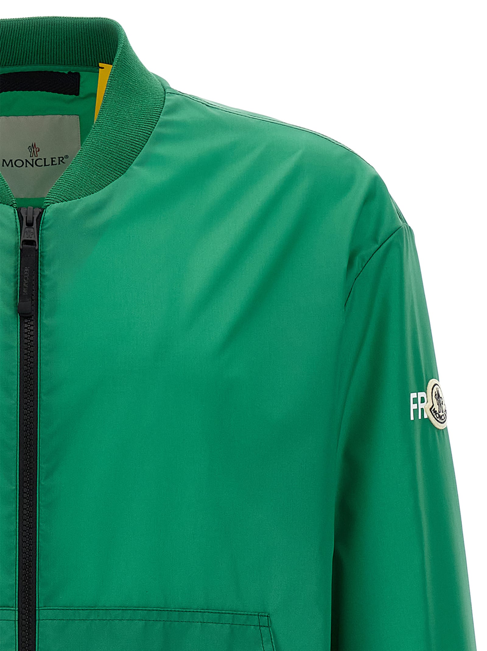 Moncler Genius Moncler X Fragment Hiroshi Fujiwara Ostria Bomber Jacket With Zip Closure In Green