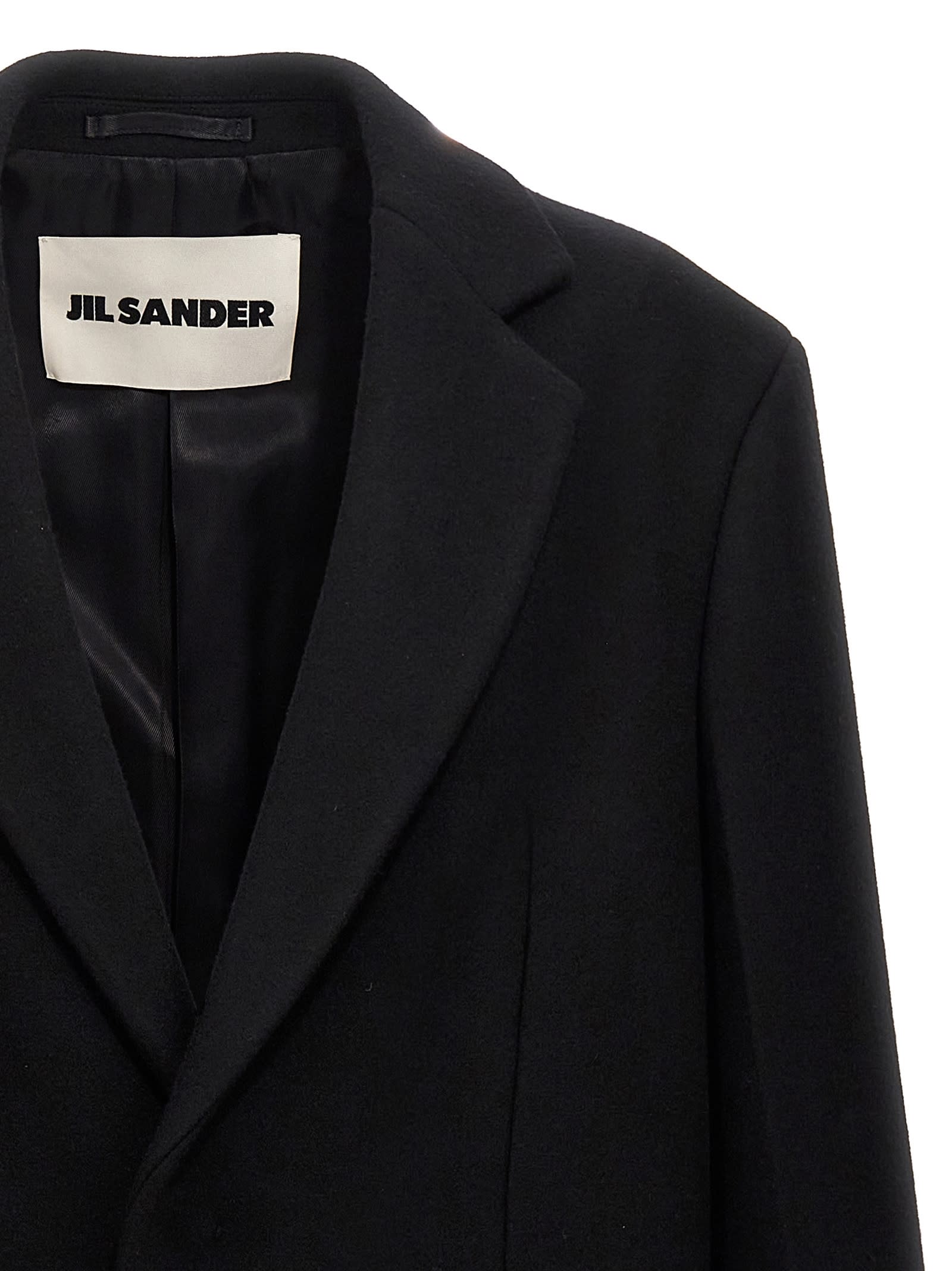 Shop Jil Sander Single-breasted Coat In Black