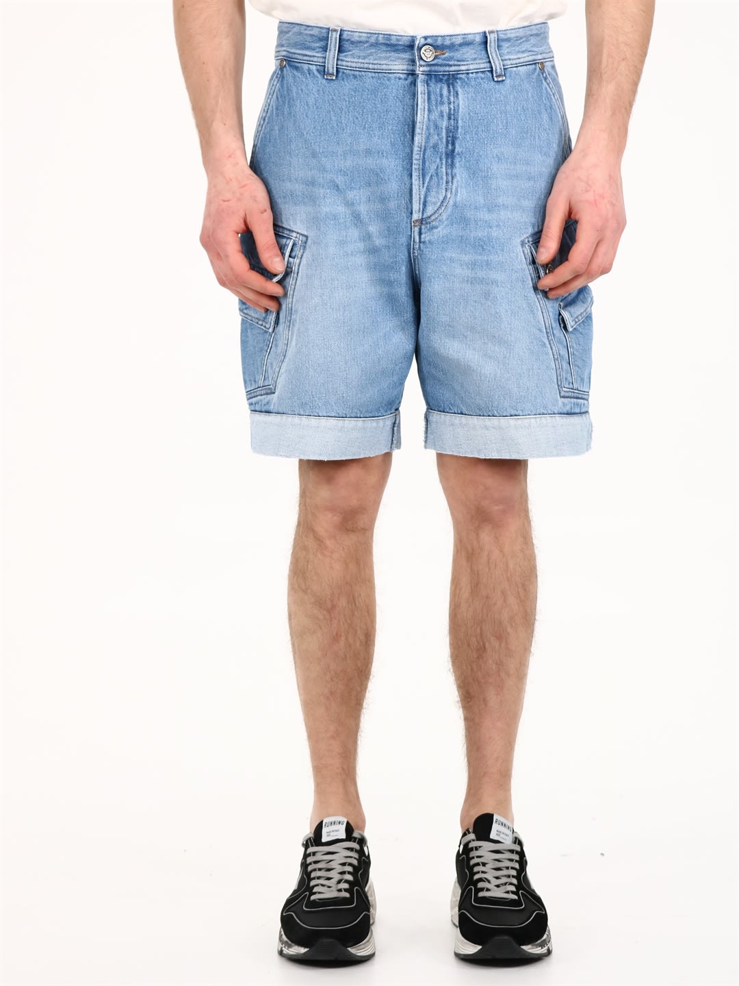 Balmain Denim Cargo Shorts