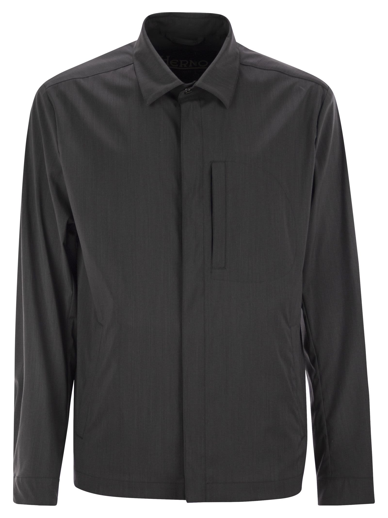Herno Men Shirt-cut Jacket In Tech Wool