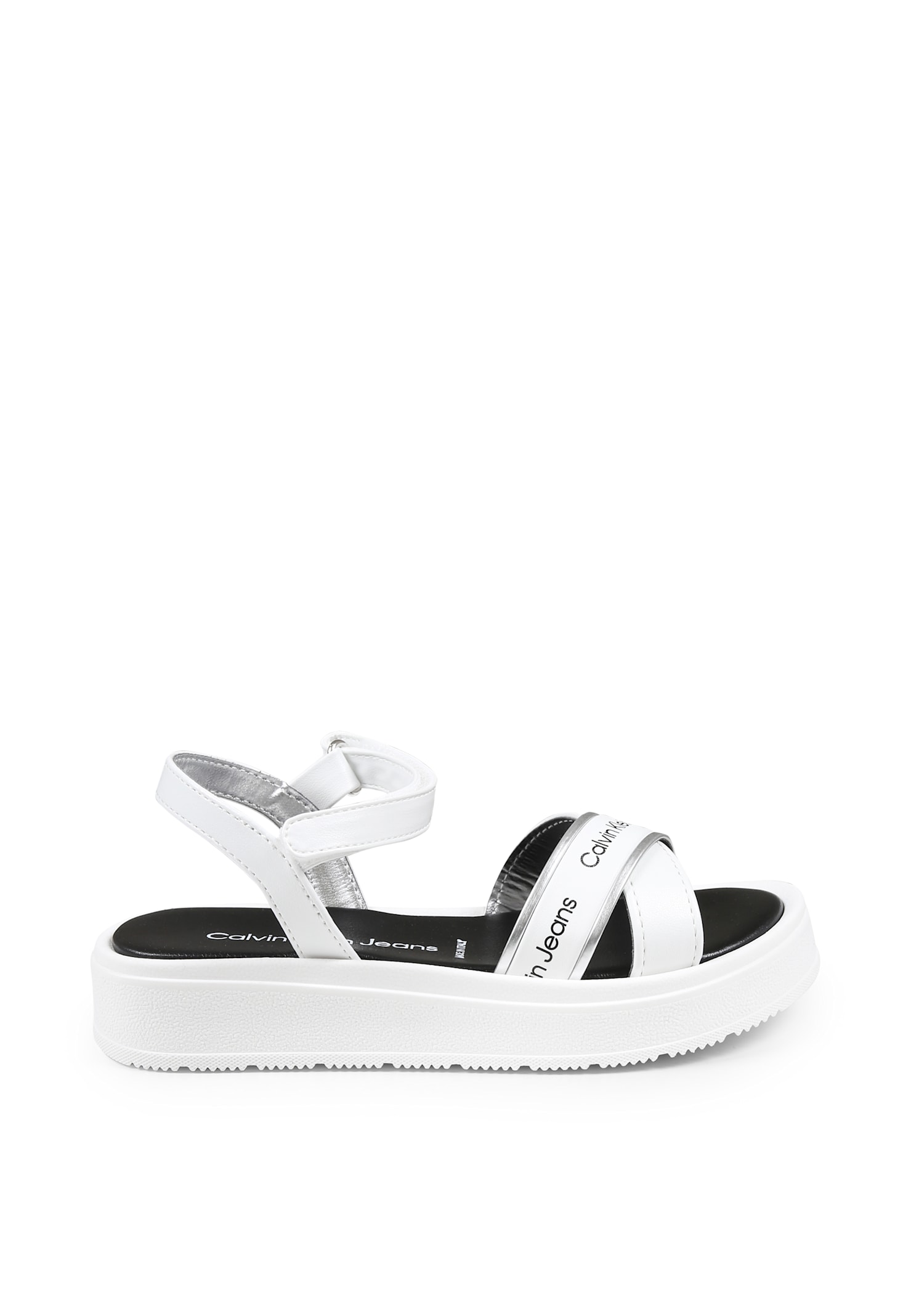 CALVIN KLEIN WHITE SANDALS FOR GIRL WITH LOGO