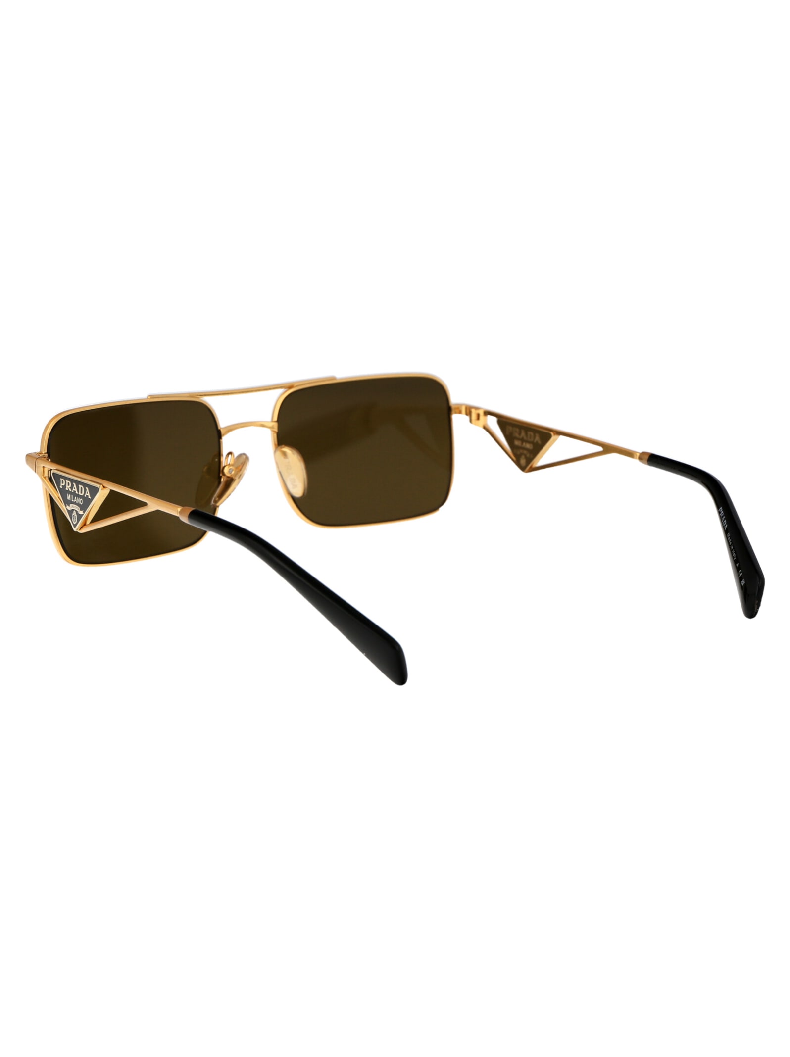 Shop Prada 0pr A52s Sunglasses In 15n01t Matte Gold