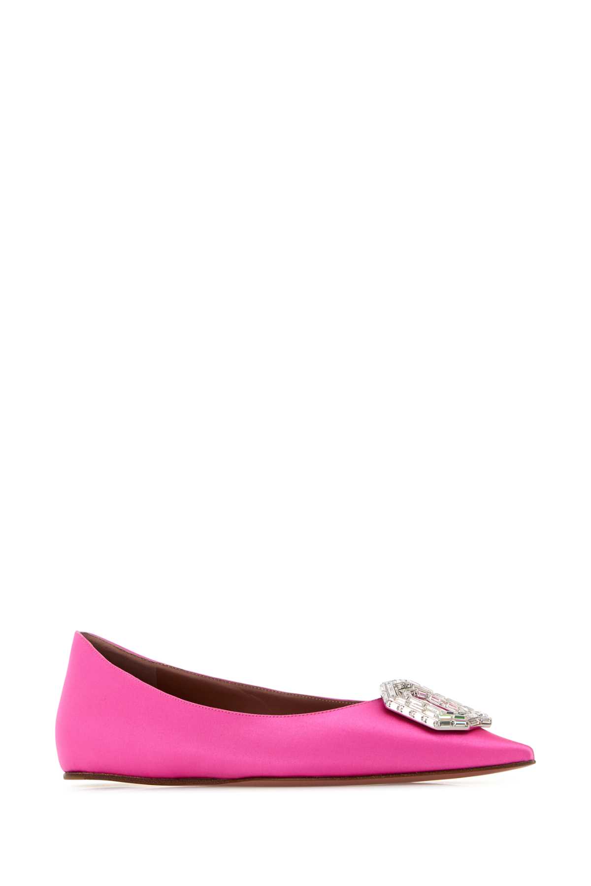 Amina Muaddi Ballerine Camelia In Raso Fucsia Donna In Multi