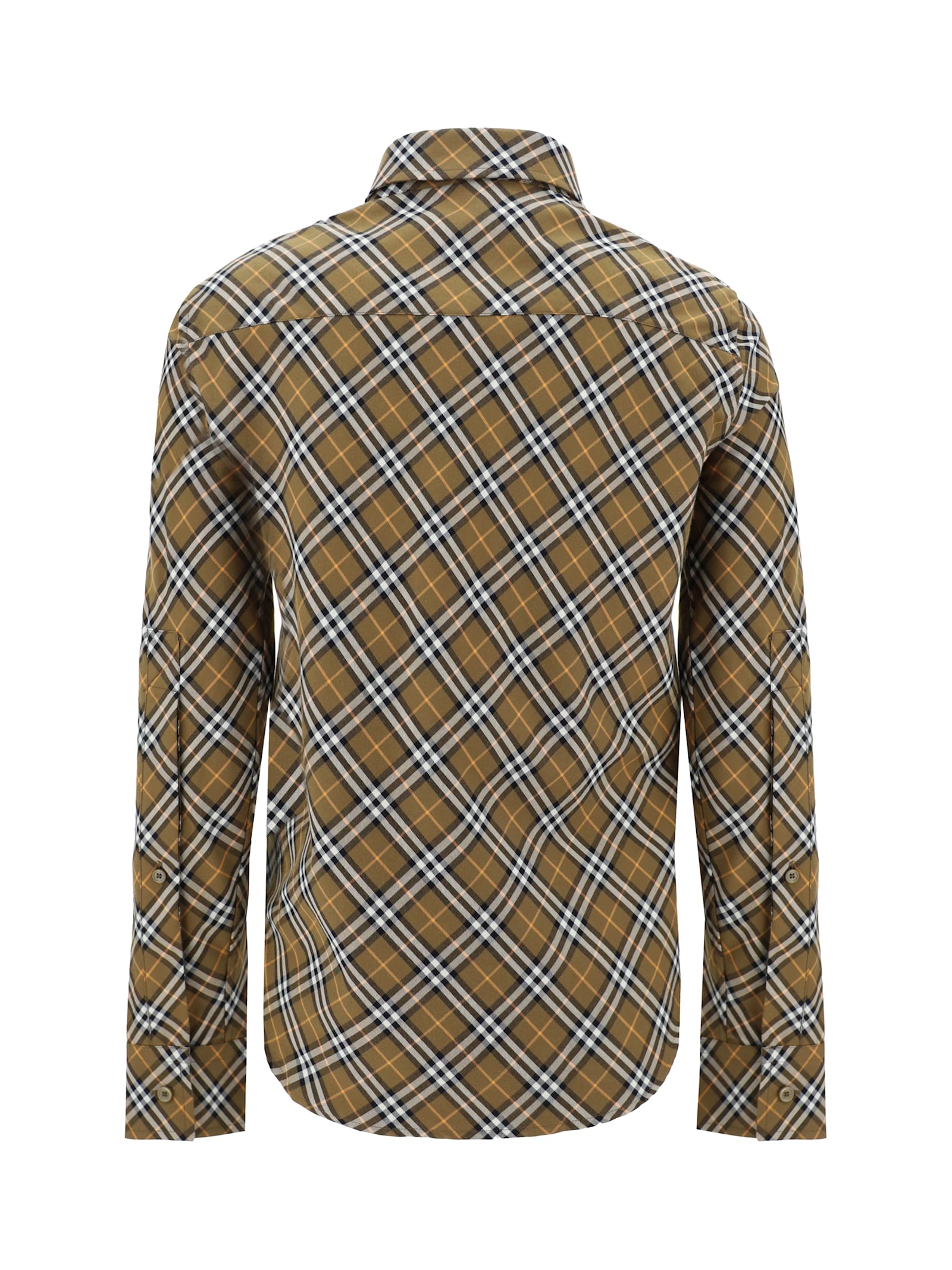 Burberry Ered Shirt With Button-down Collar In Green