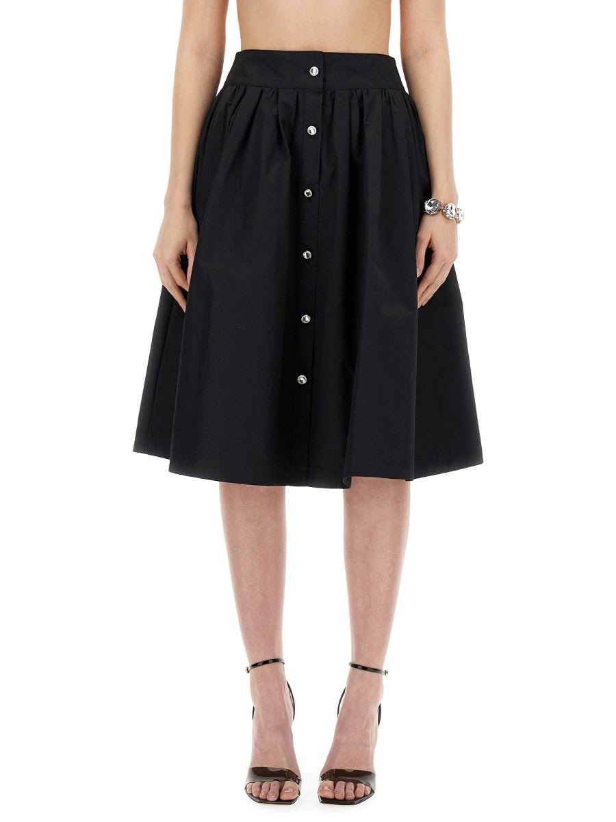 Shop Moschino Poplin Skirt In Black