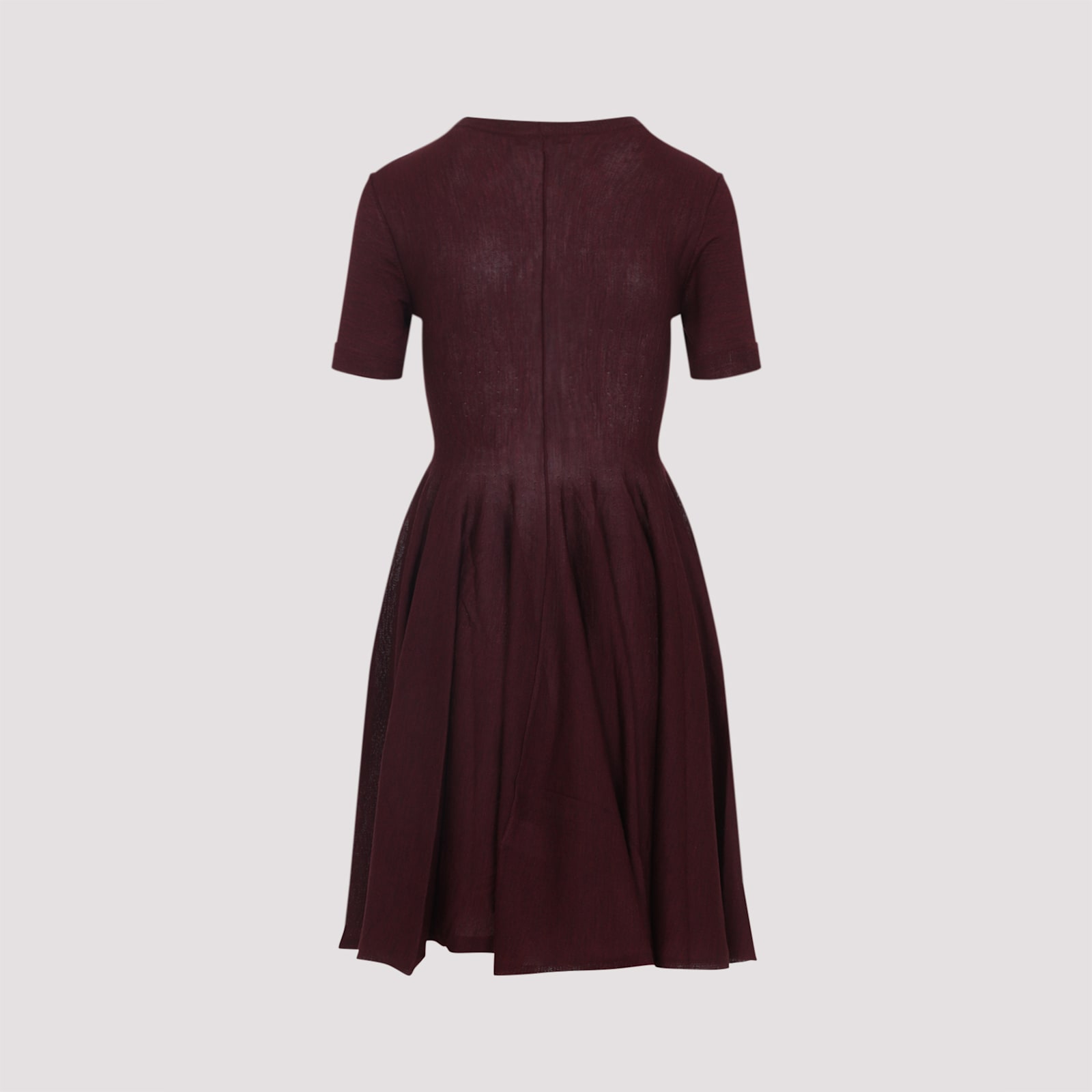 Alaïa Alaia Flared Dress With Short Sleeves In Burgundy