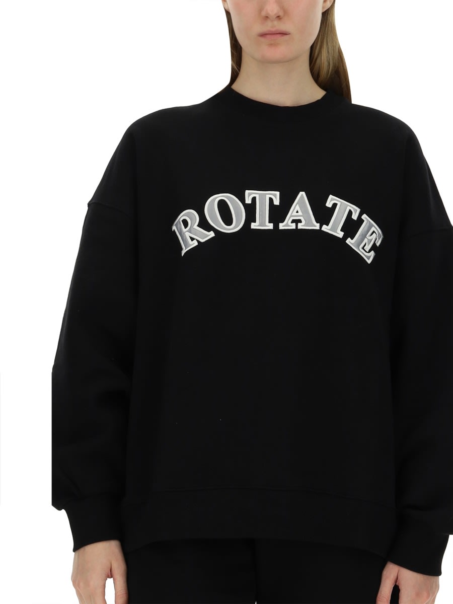 Rotate Birger Christensen Rotate Birgerchristensen Sweatshirt With Logo In Black