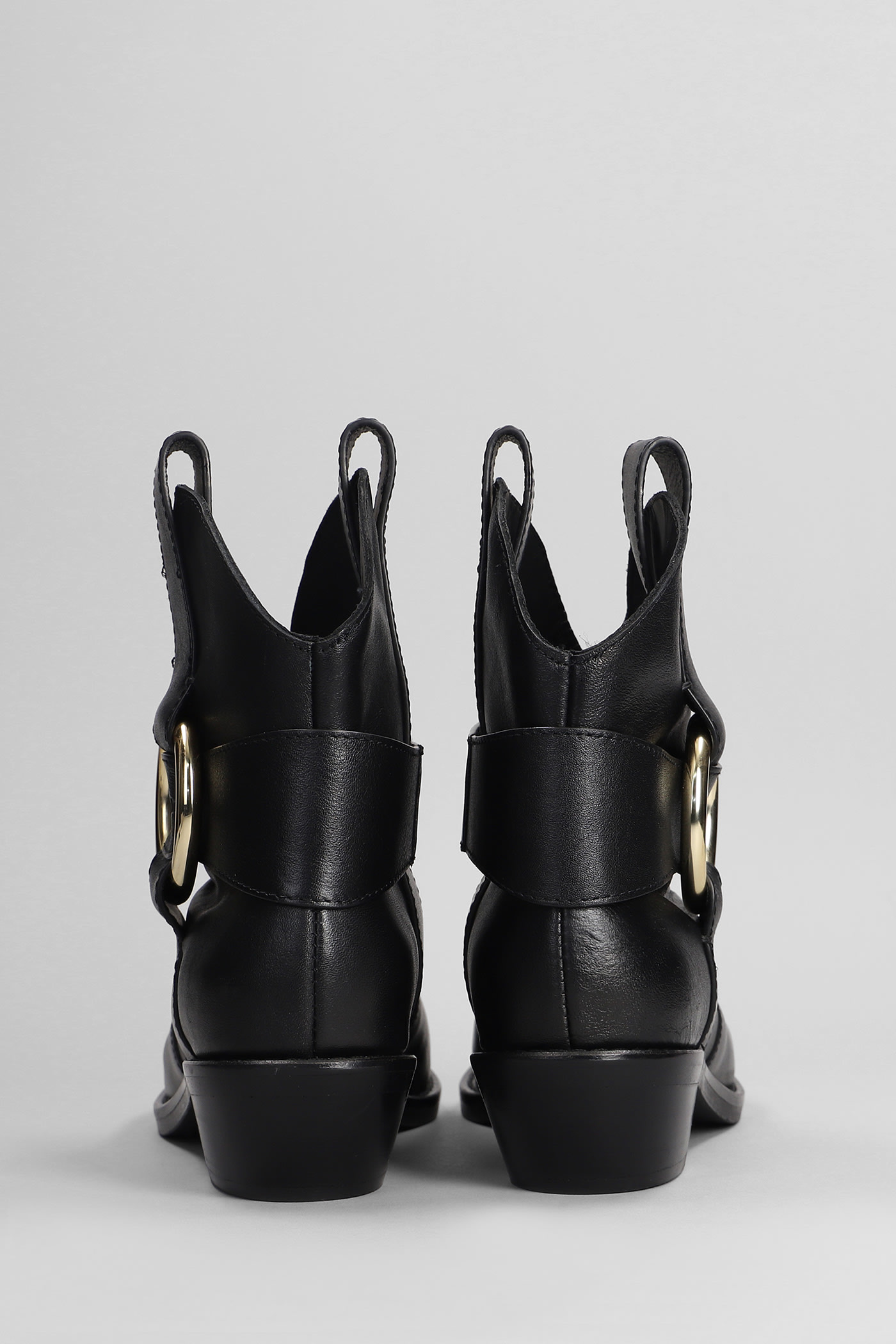 Shop See By Chloé New Ring Line Texan Ankle Boots In Black Leather