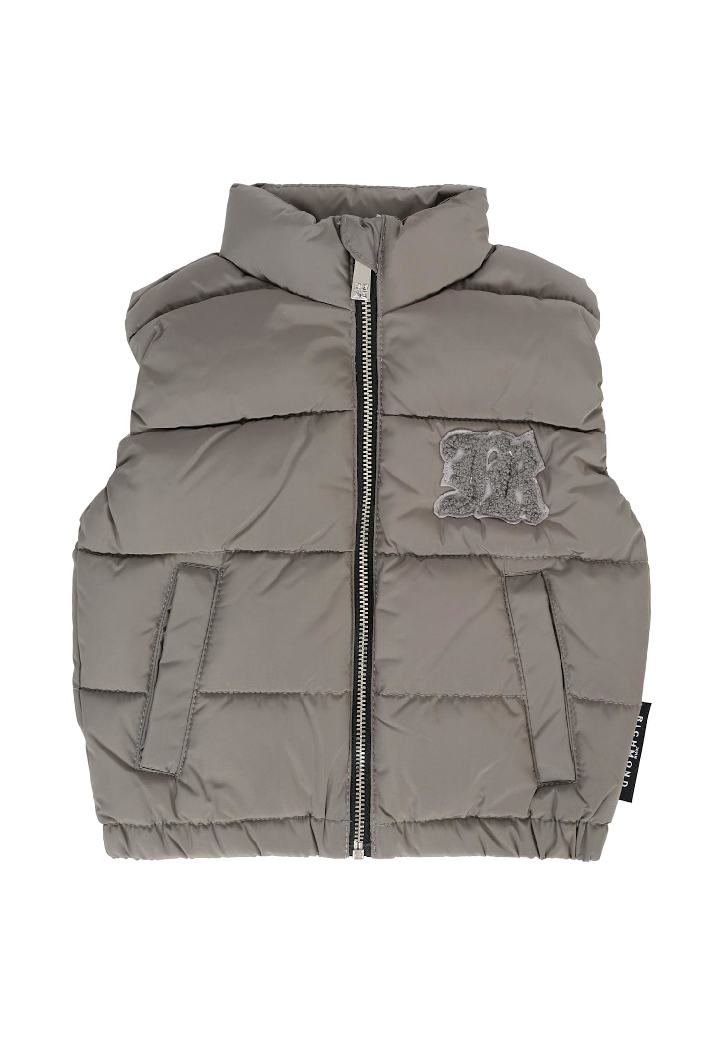 Richmond Grey Vest For Baby Boy With Logo In Gray