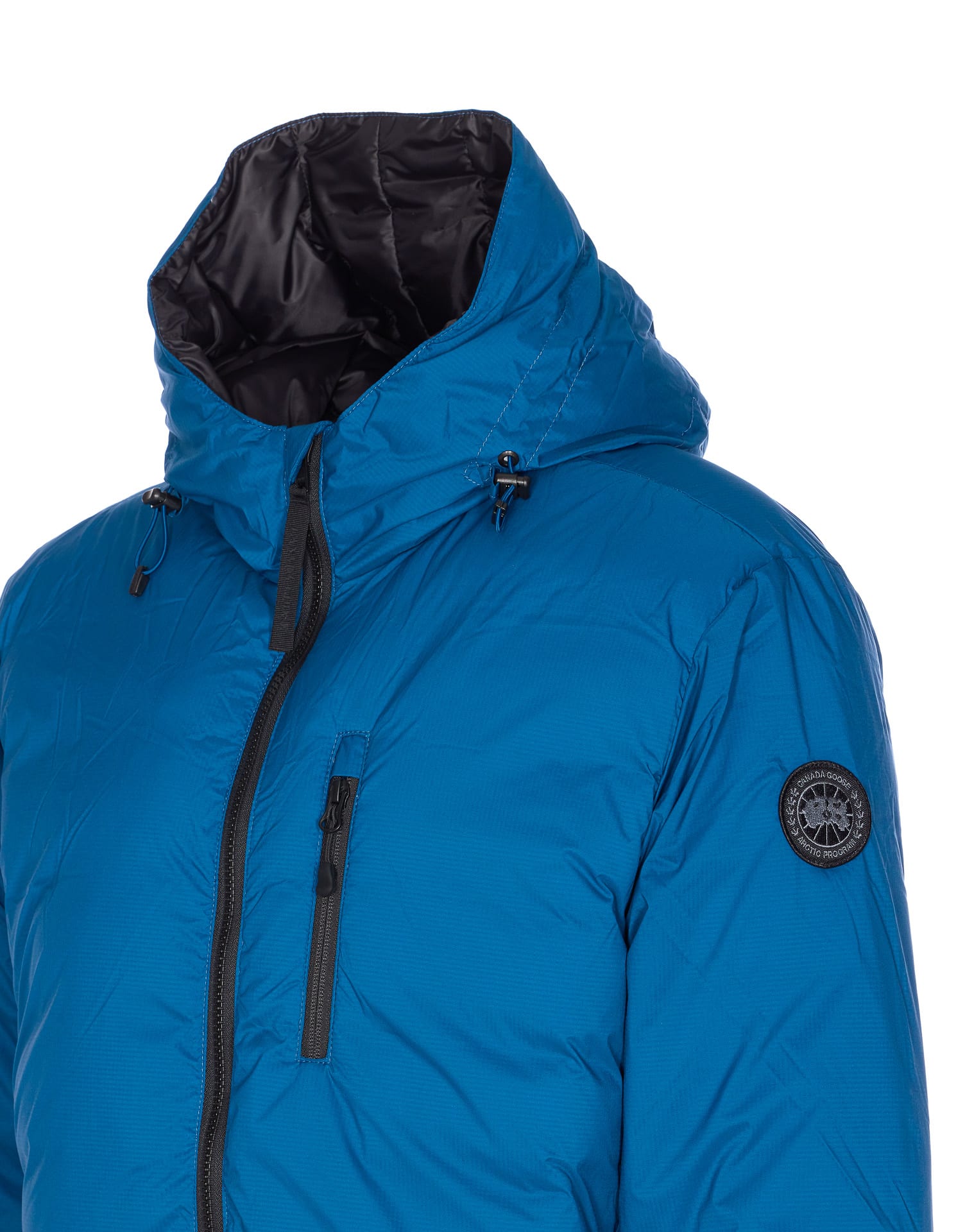Canada Goose Down Jacket With Hood And Pockets In Blue