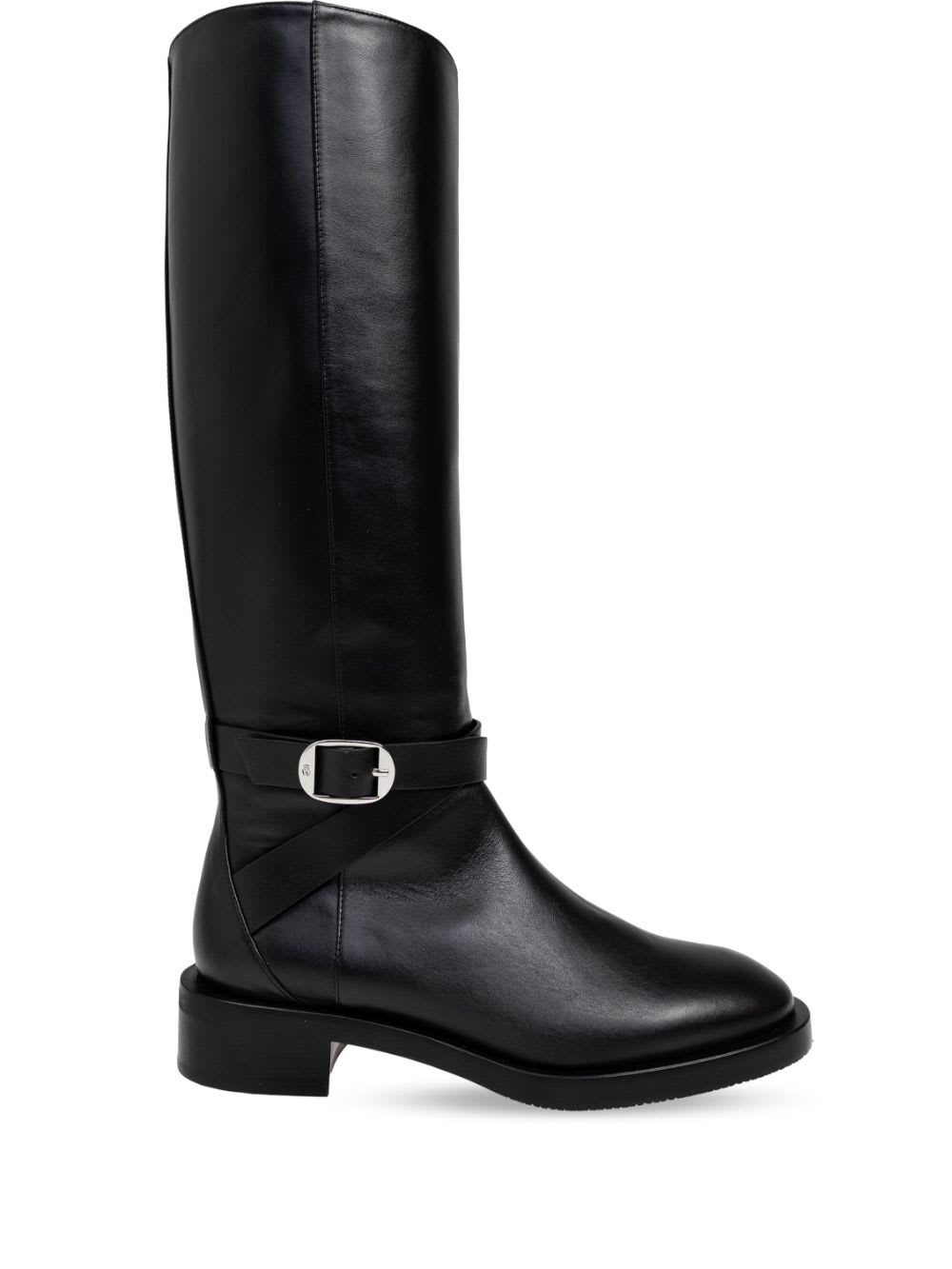 Shop Stuart Weitzman Bella Belted Boot In Blk Black