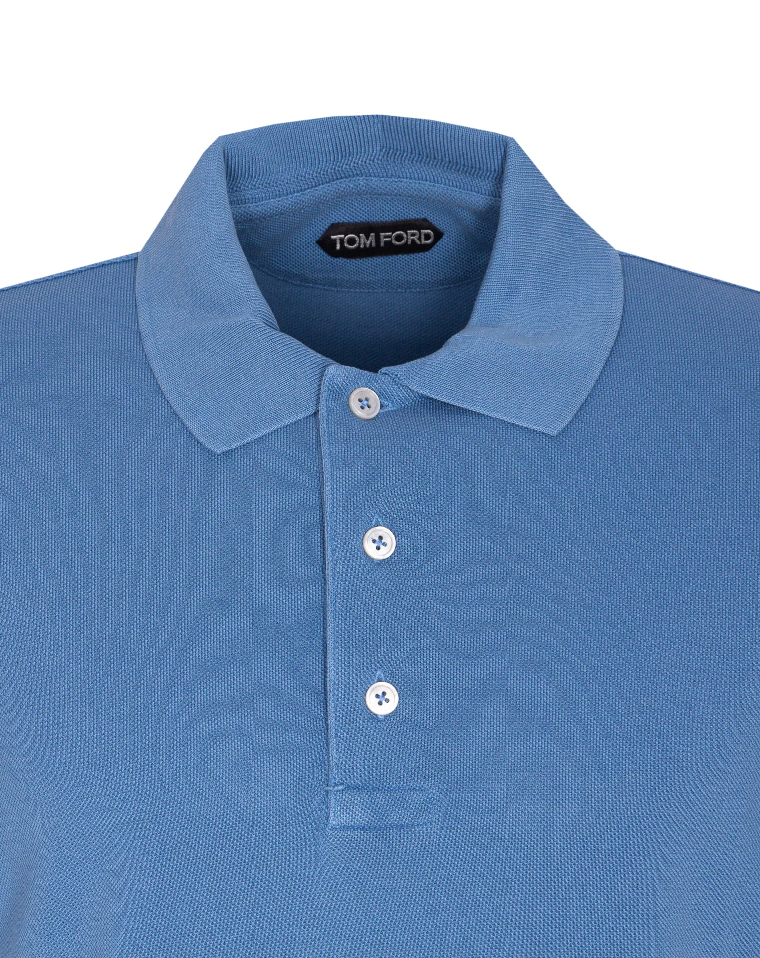 Tom Ford Lyocell Piquet Polo Shirt In Blue