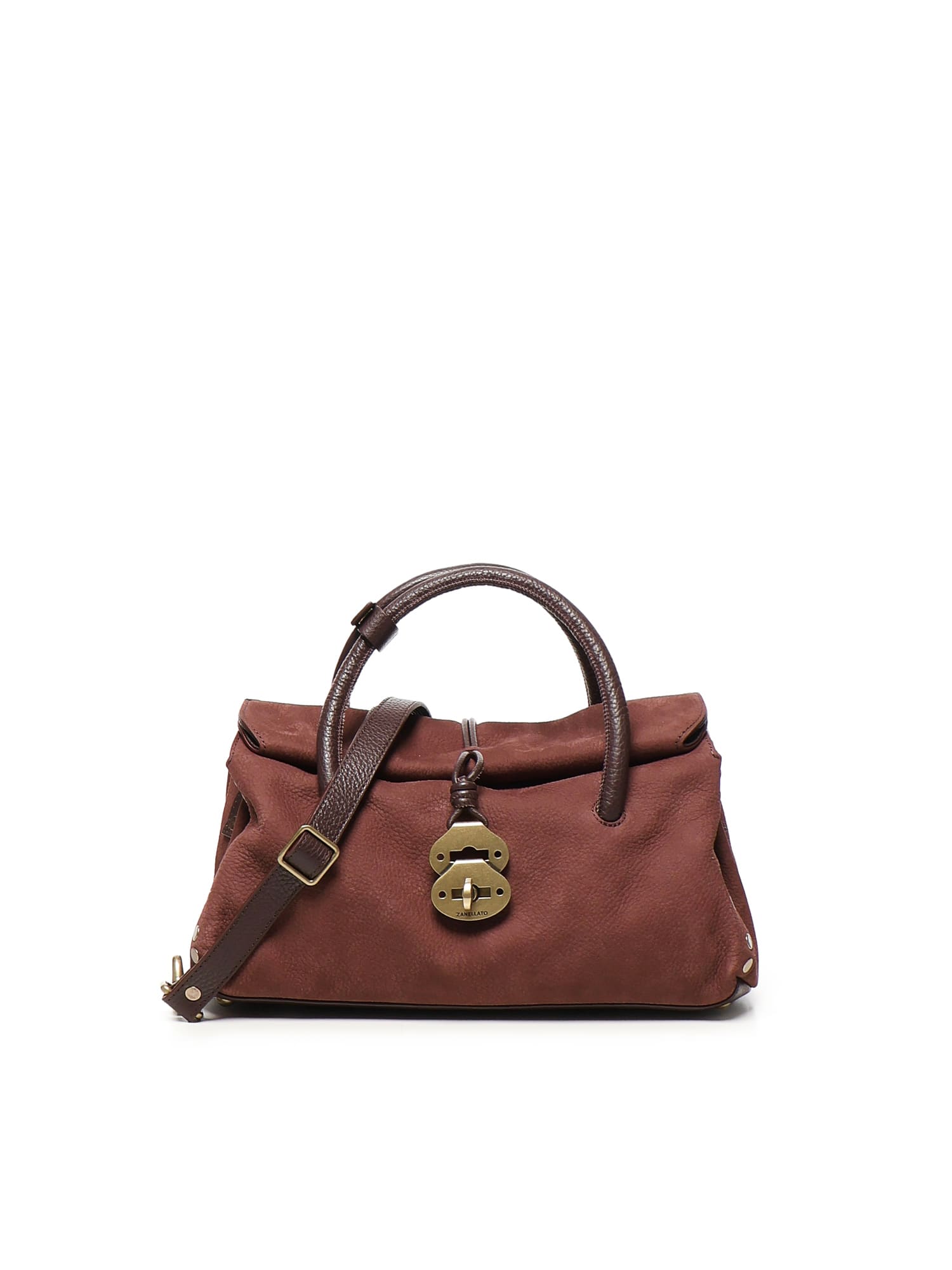 Zanellato Structured Red Calfskin Handbag With Gold-tone Clasp