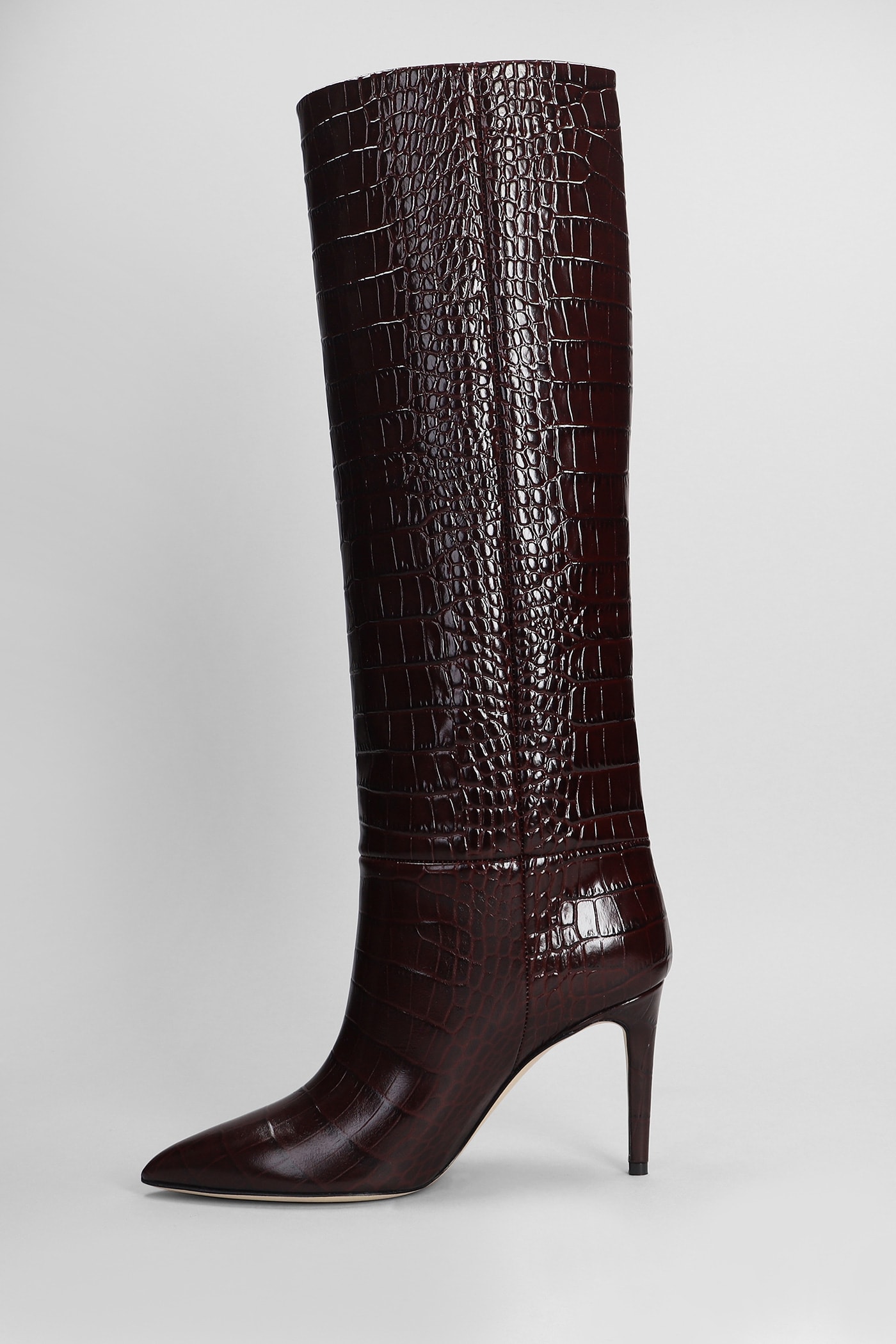 Shop Paris Texas High Heels Boots In Bordeaux Leather