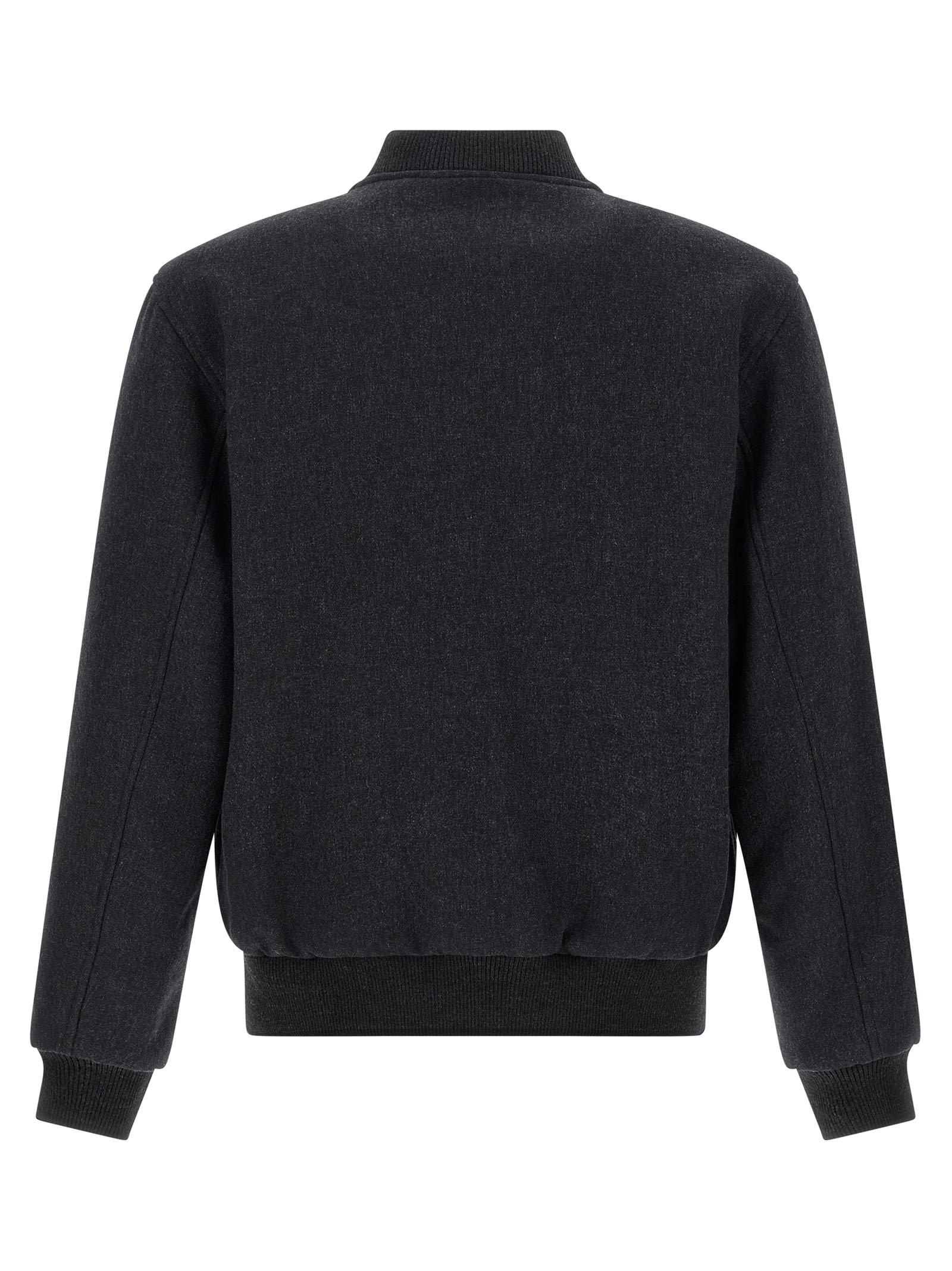 Dries Van Noten Volker Rev Bomber Regular Fit Knitwear Grey In Multi