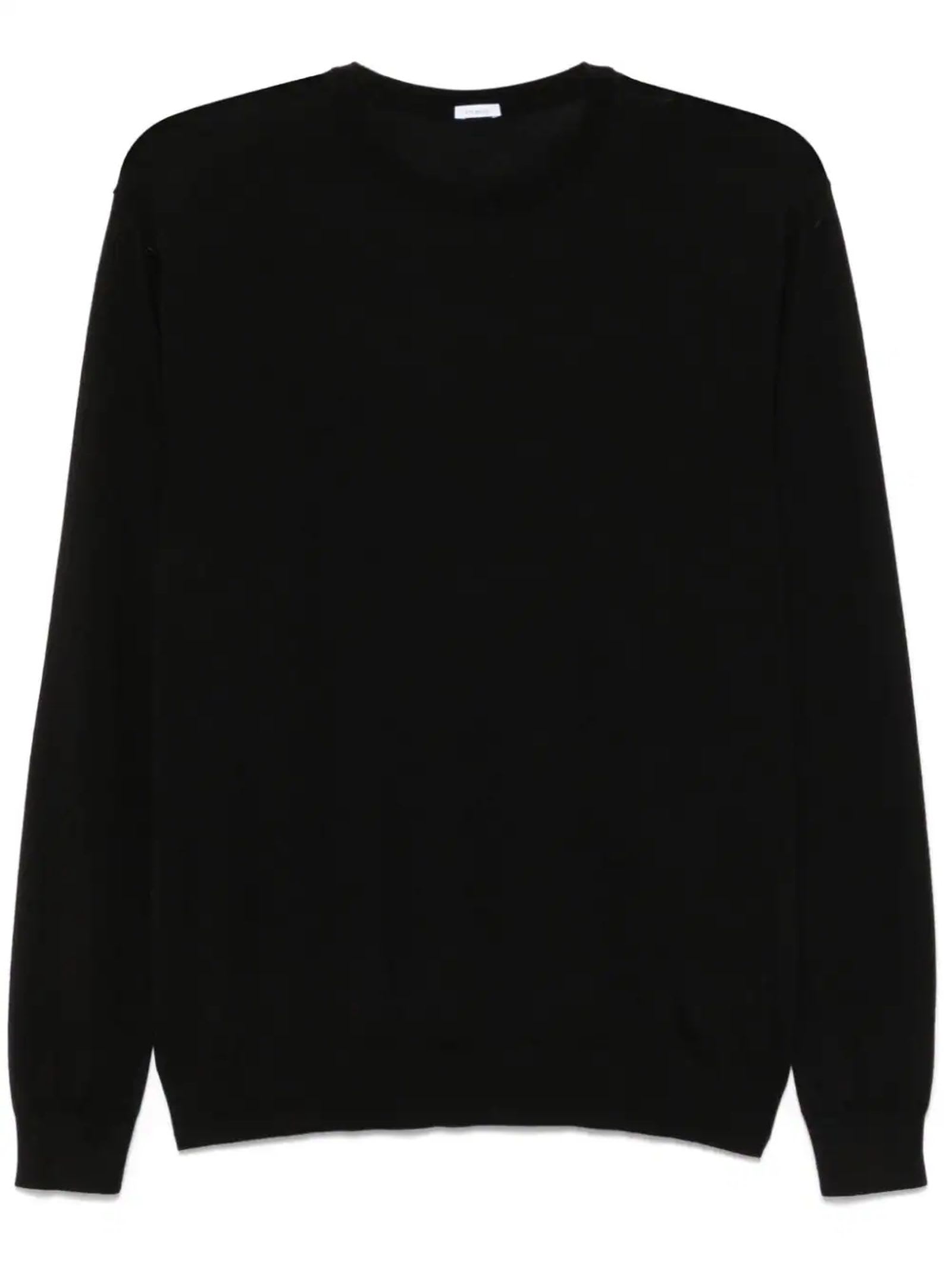 Shop Malo Black Virgin Wool Sweater