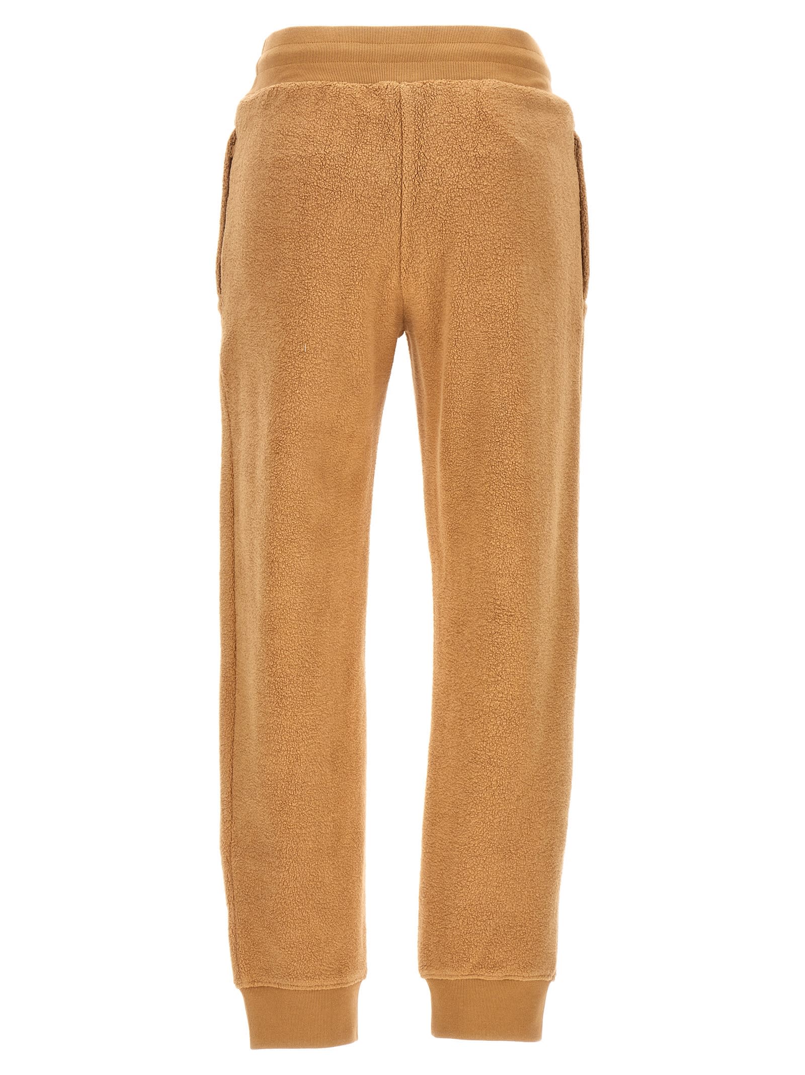 Moschino Teddy-bear Detail Cropped Trousers In Beige