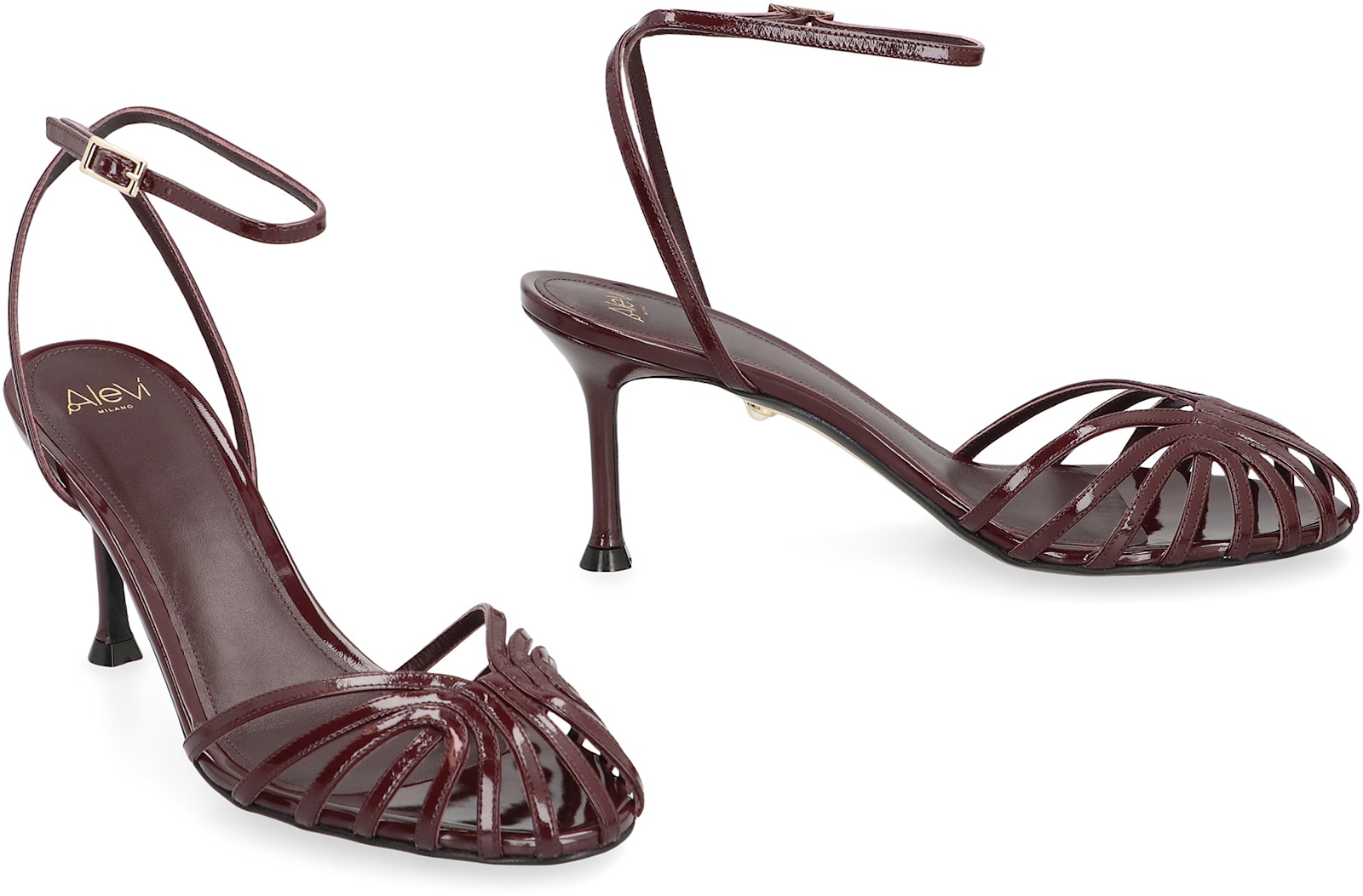 Alevì Alevi Ally Leather Sandals In Burgundy