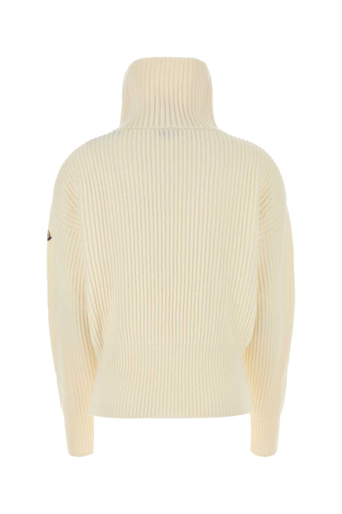 Shop Moncler Ivory Wool Sweater In 035