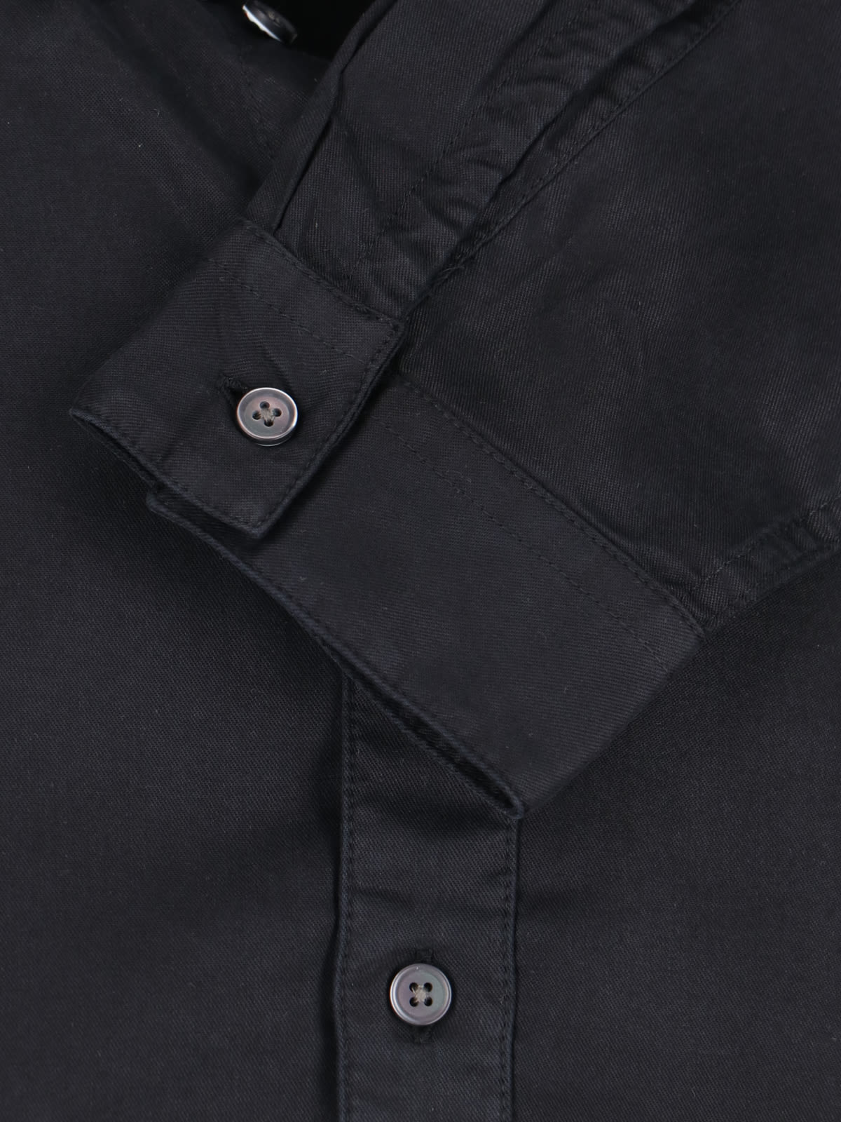 Diesel Black Shirt With D Logo On The Front In Lyocell Man In Black