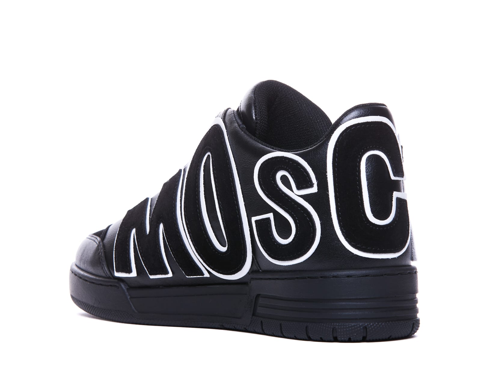 Shop Moschino Maxi Logo Streetball Sneakers In Black