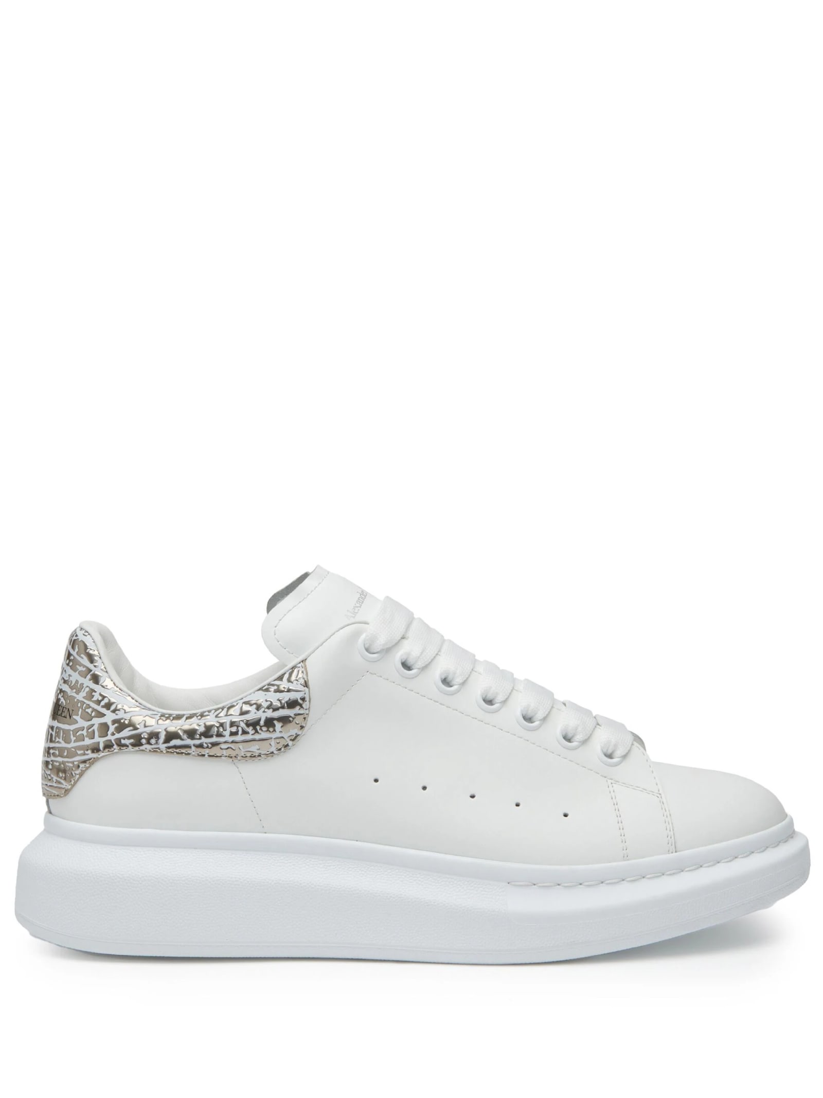 Alexander Mcqueen Oversized Sneakers In White And Silver